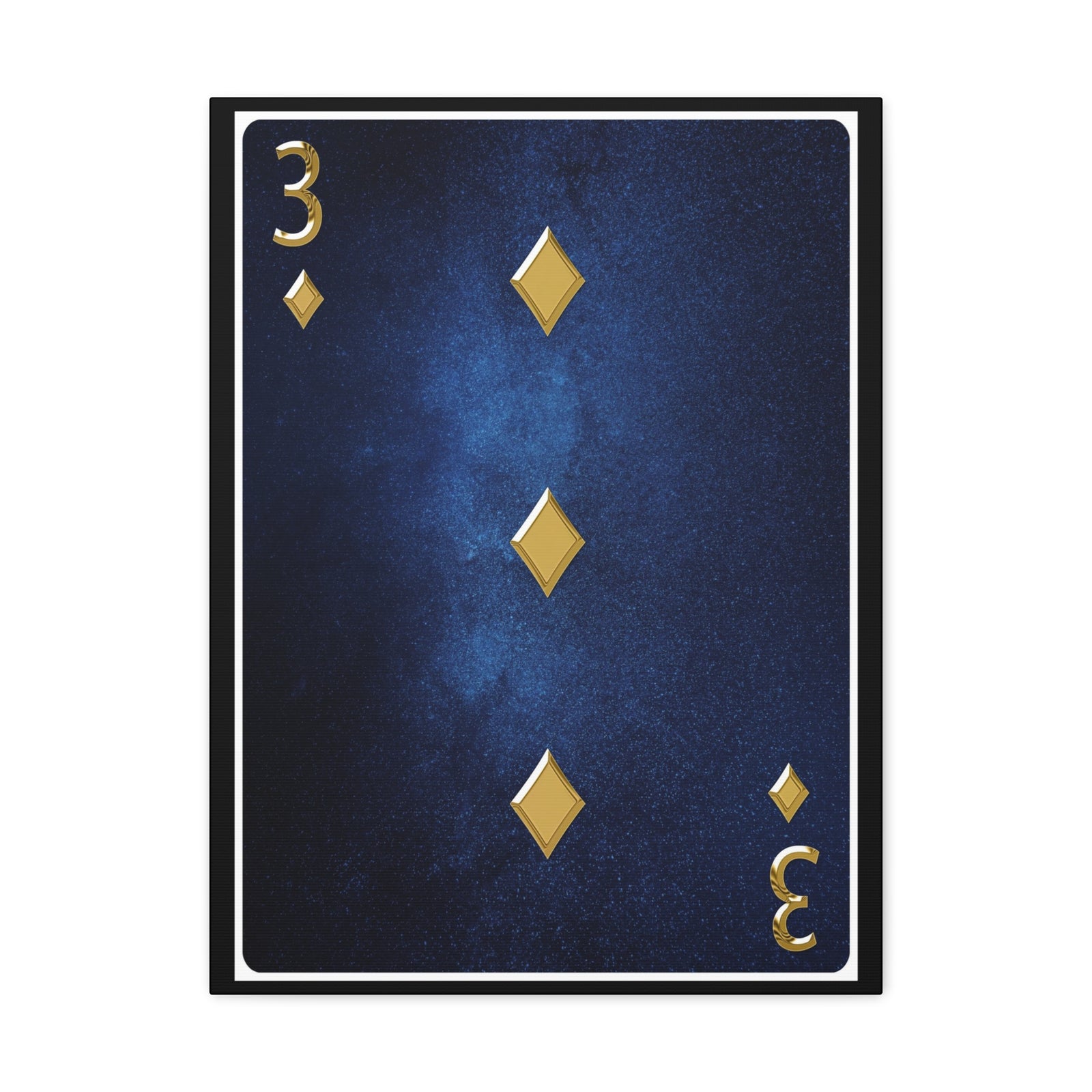 Three Of Diamonds Space Background Playing Card Canvas Wall Art for Home Decor Ready-to-Hang-Express Your Love Gifts