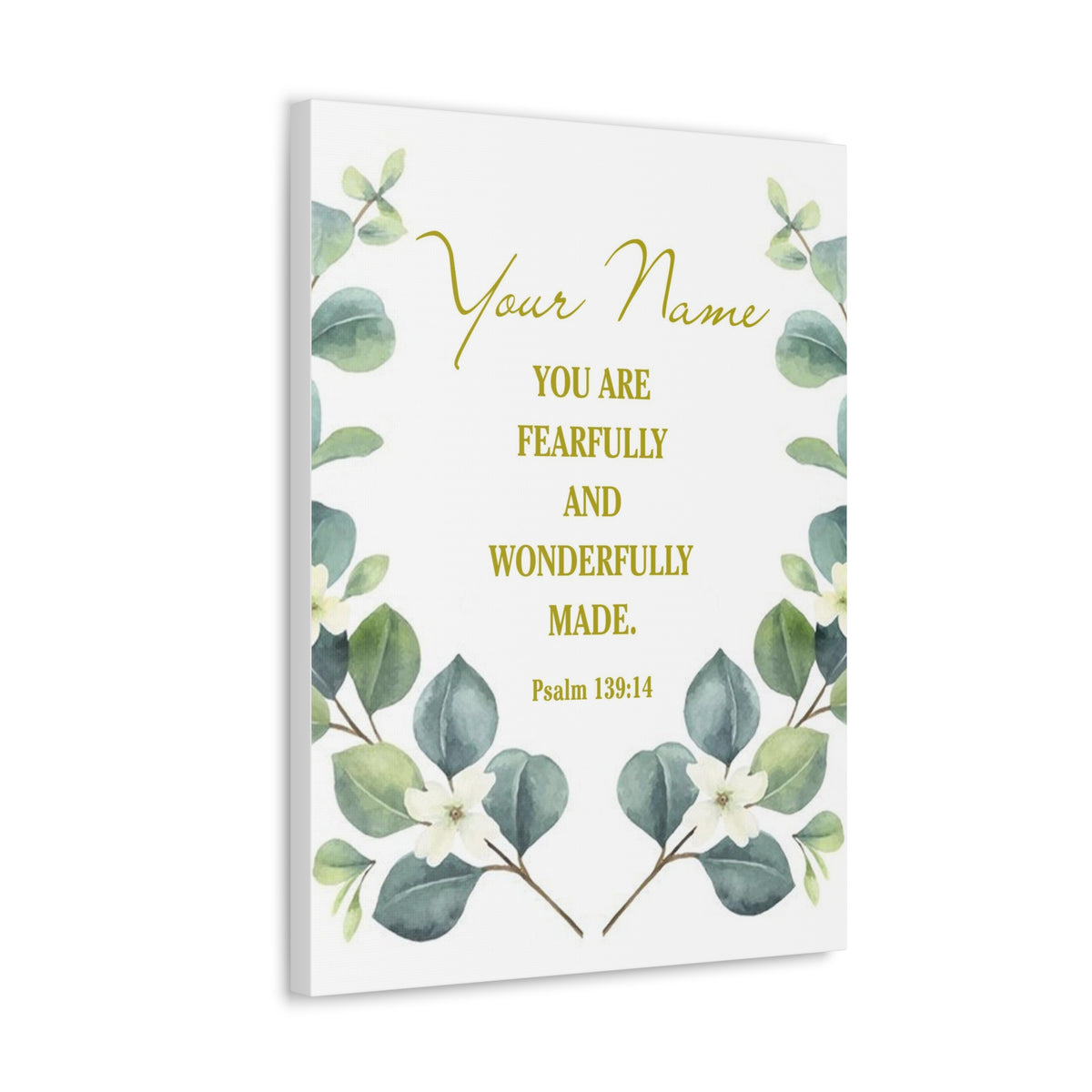 Personalized Psalm 139:14 Bible Verse Canvas Christian Wall Art Ready to Hang-Express Your Love Gifts