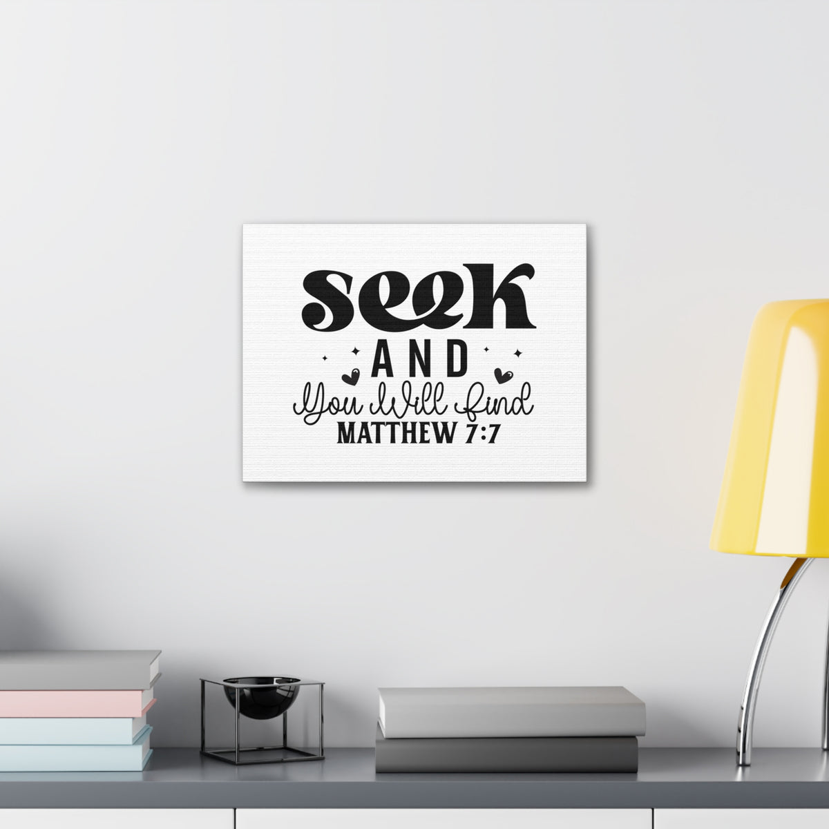 Scripture Walls Matthew 7:7 Seek and You Will Find Bible Verse Canvas Christian Wall Art Ready to Hang Unframed-Express Your Love Gifts