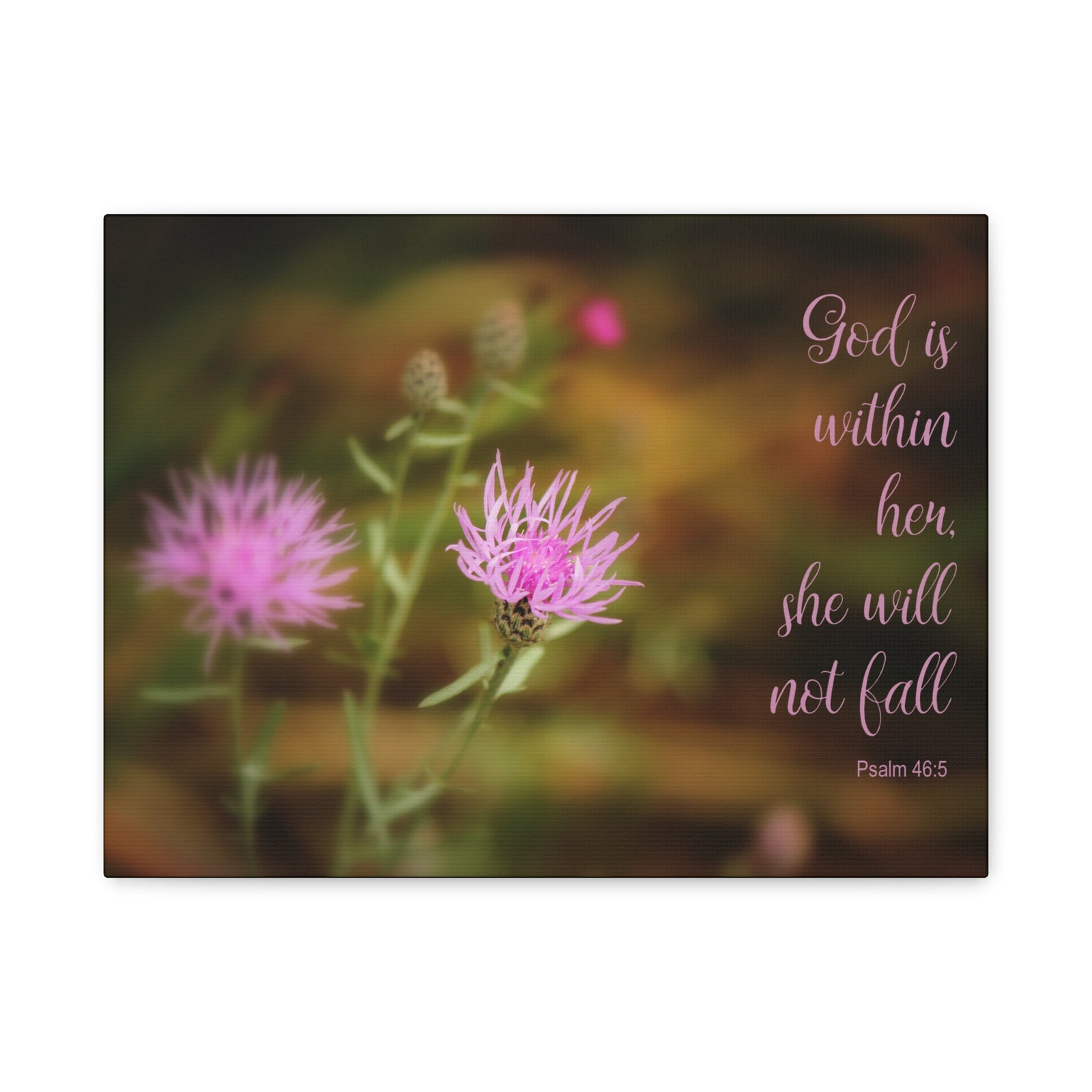 Scripture Canvas Within Her Psalm 46:5 Christian Wall Art Bible Verse Print Ready to Hang-Express Your Love Gifts
