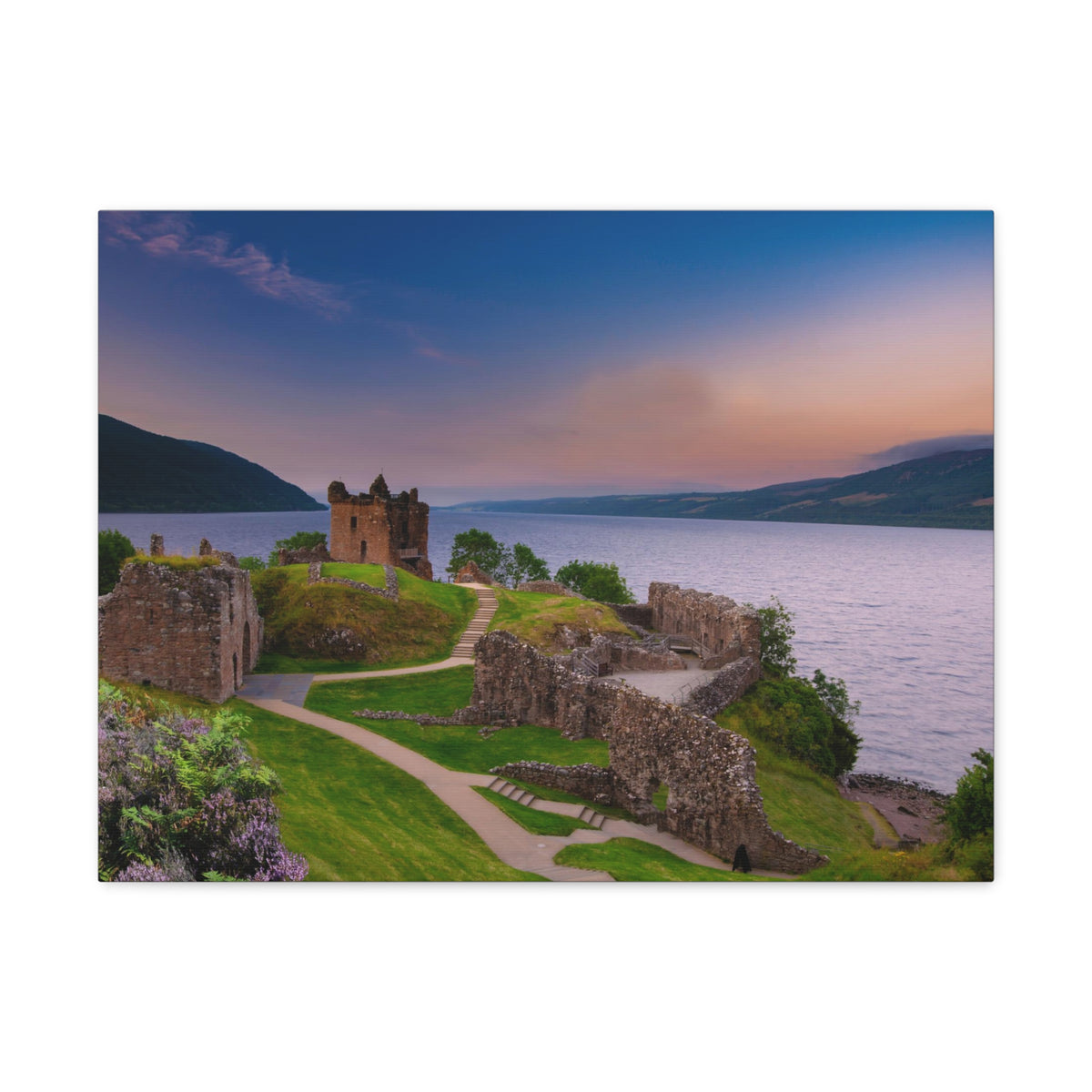 Ruins of Urquhart Castle Ness Scotland Nature Wilderness Photography Canvas Wall Art for Home Decor Ready-to-Hang-Express Your Love Gifts
