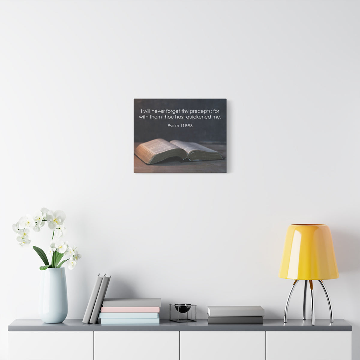 Bible Verse Canvas Never Forget Thy Precepts Psalm 119:93 Christian Home Décor Wall Art Scripture Ready to Hang Faith Print-Express Your Love Gifts