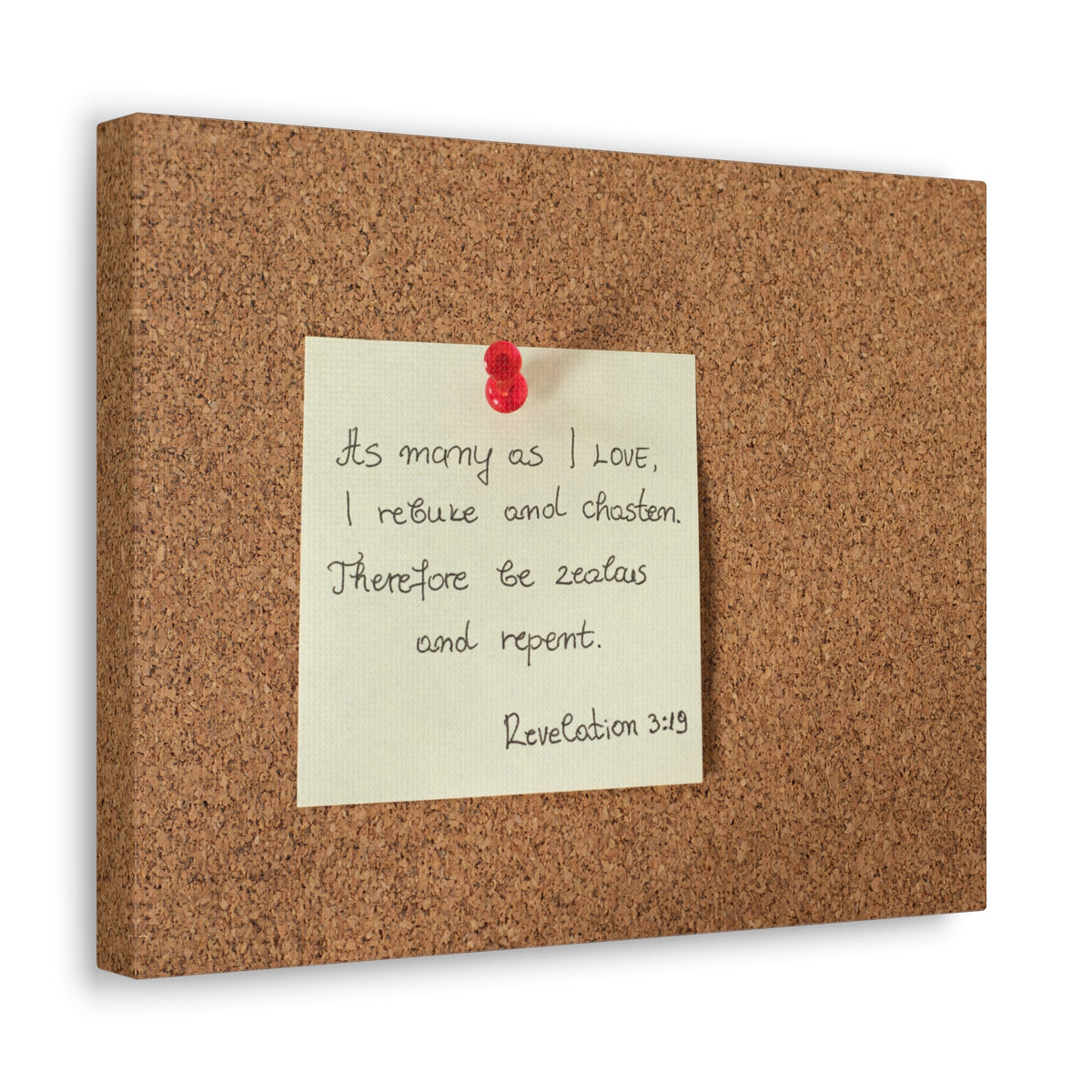 Scripture Walls Be Zealous And Repent Revelation 3:19 Bible Verse Canvas Christian Wall Art Ready to Hang-Express Your Love Gifts