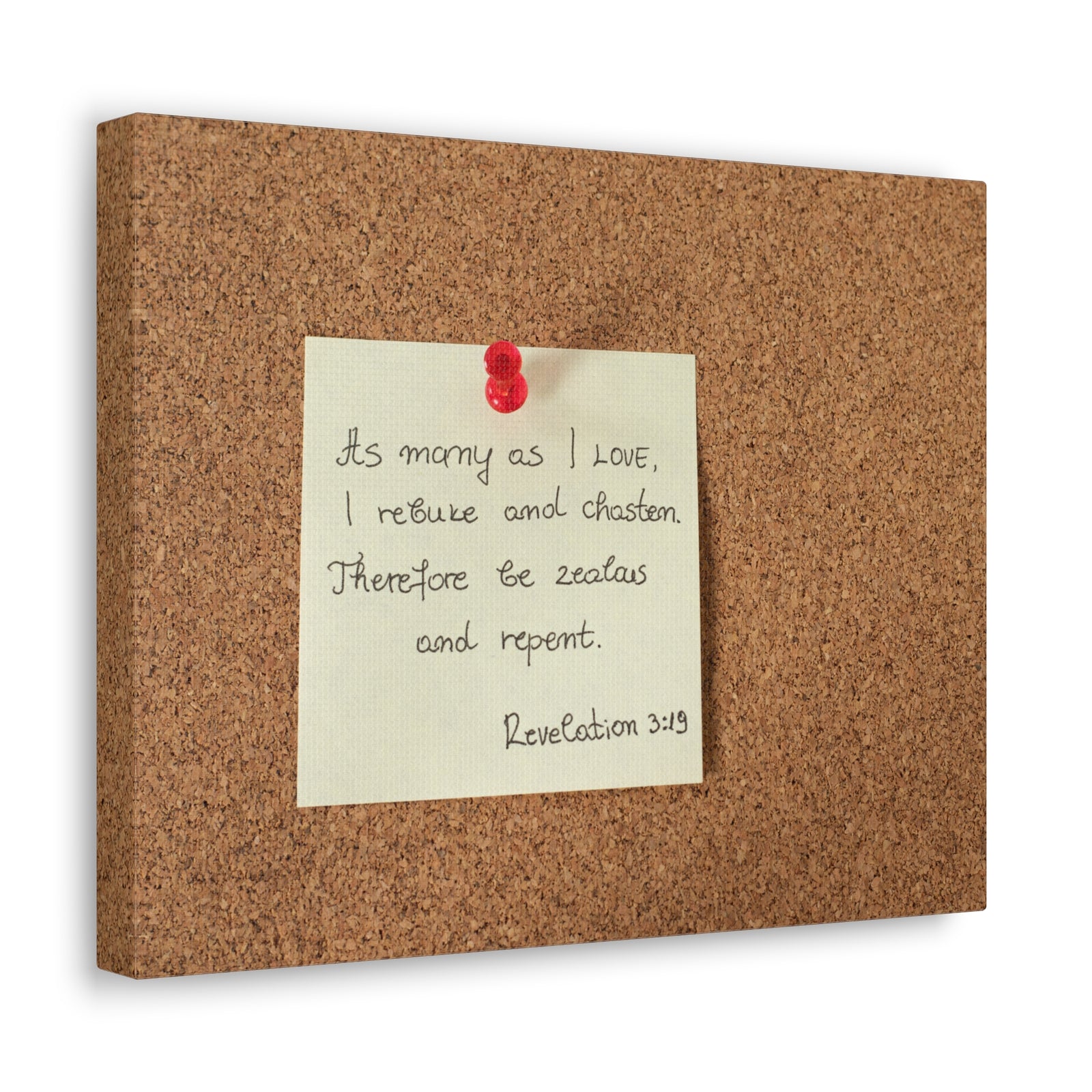 Scripture Walls Be Zealous And Repent Revelation 3:19 Bible Verse Canvas Christian Wall Art Ready to Hang-Express Your Love Gifts