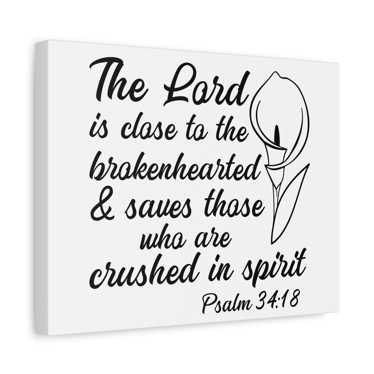 Scripture Canvas Saves Those Who Psalm 34:18 Christian Wall Art Bible Verse Print Ready to Hang-Express Your Love Gifts