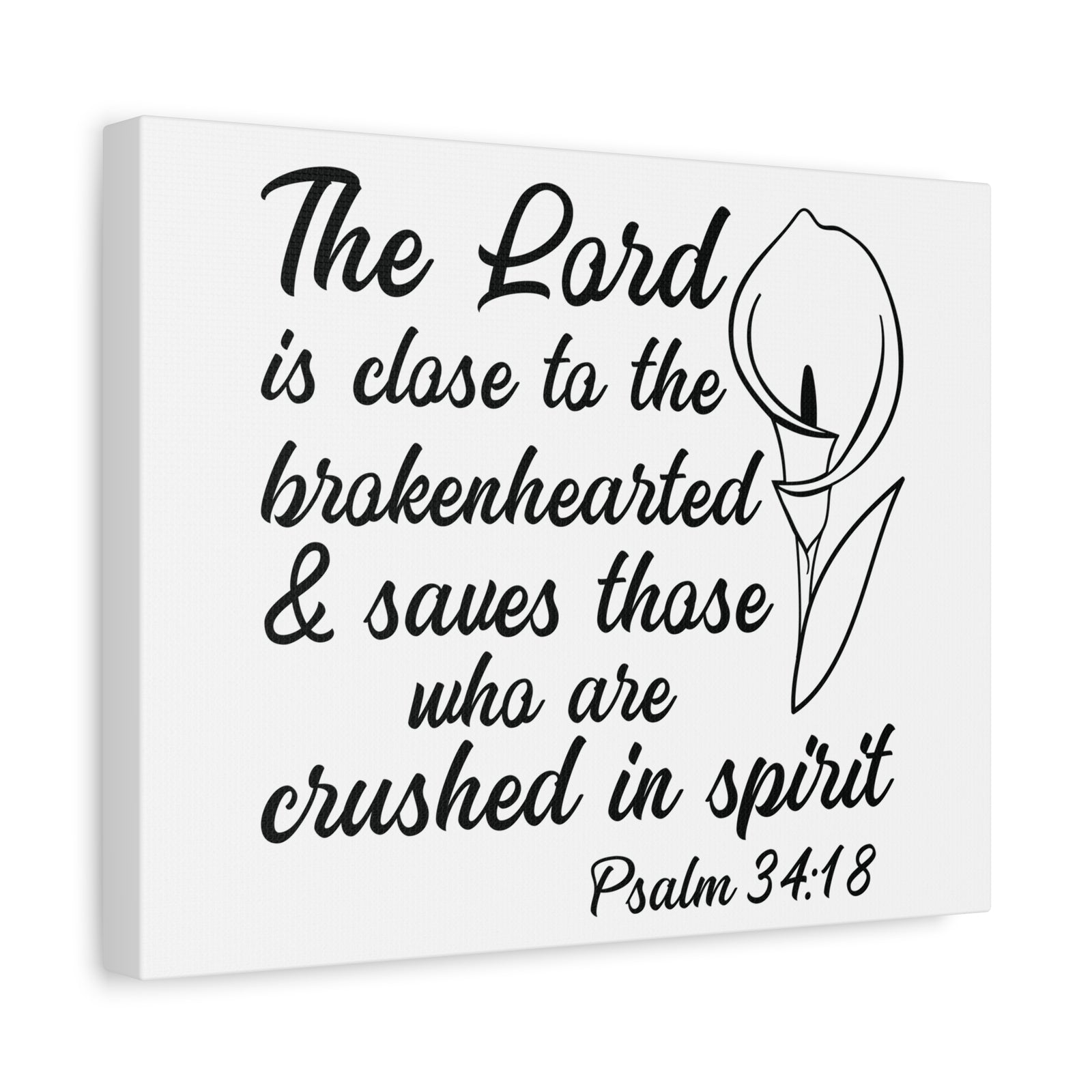 Scripture Canvas Saves Those Who Psalm 34:18 Christian Wall Art Bible Verse Print Ready to Hang-Express Your Love Gifts