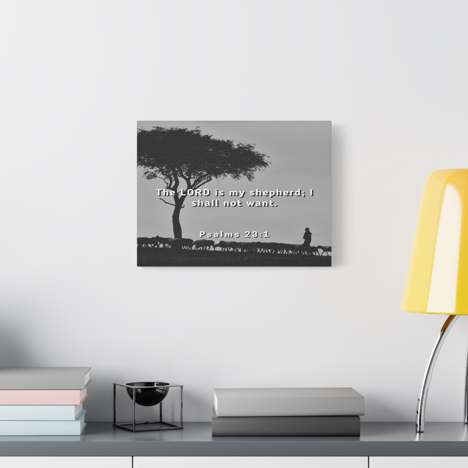 Scripture Canvas My Shepherd Psalms 23:1 Christian Wall Art Bible Verse Print Ready to Hang-Express Your Love Gifts