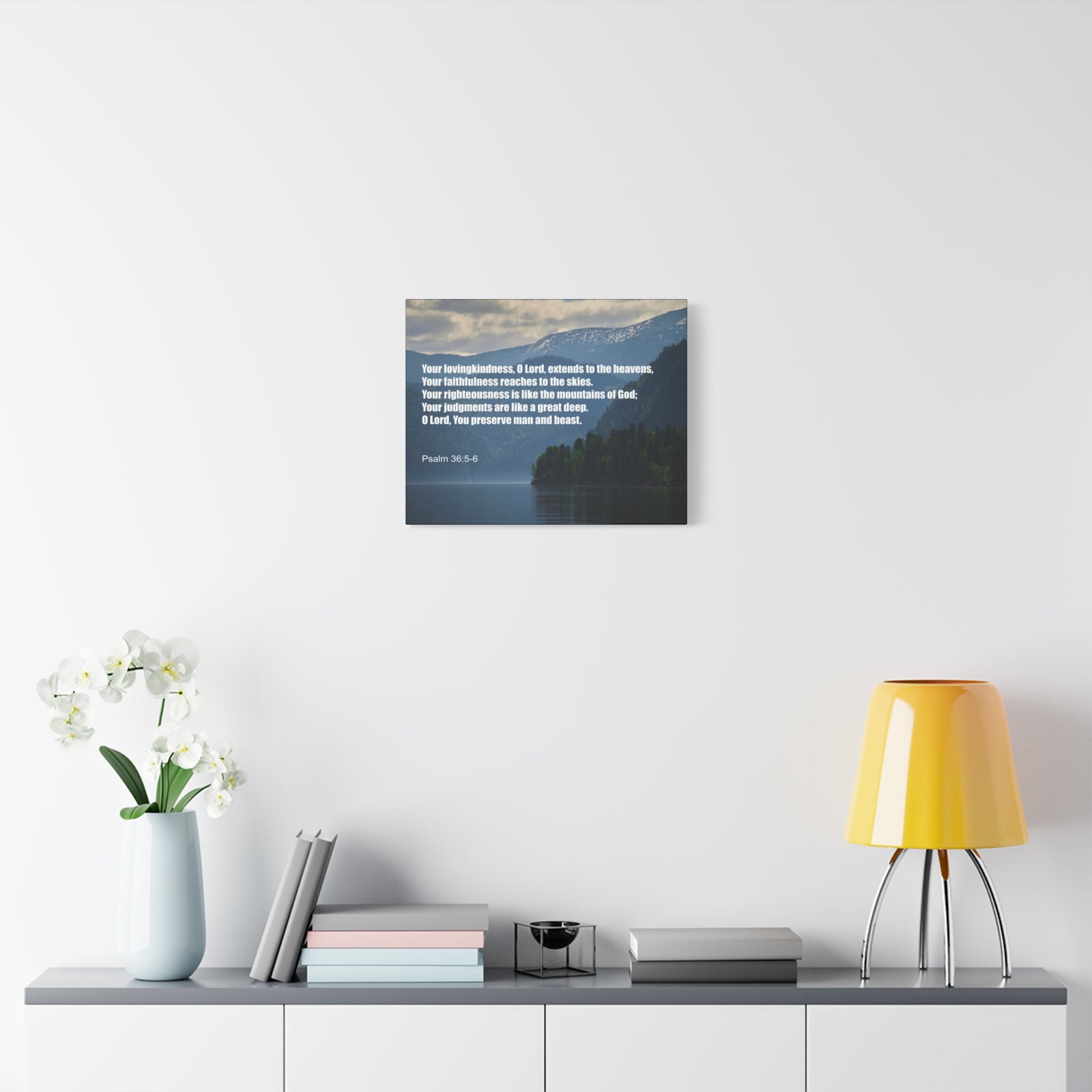 Scripture Canvas Your Lovingkindness Psalm 36:5-6 Christian Wall Art Bible Verse Print Ready to Hang-Express Your Love Gifts