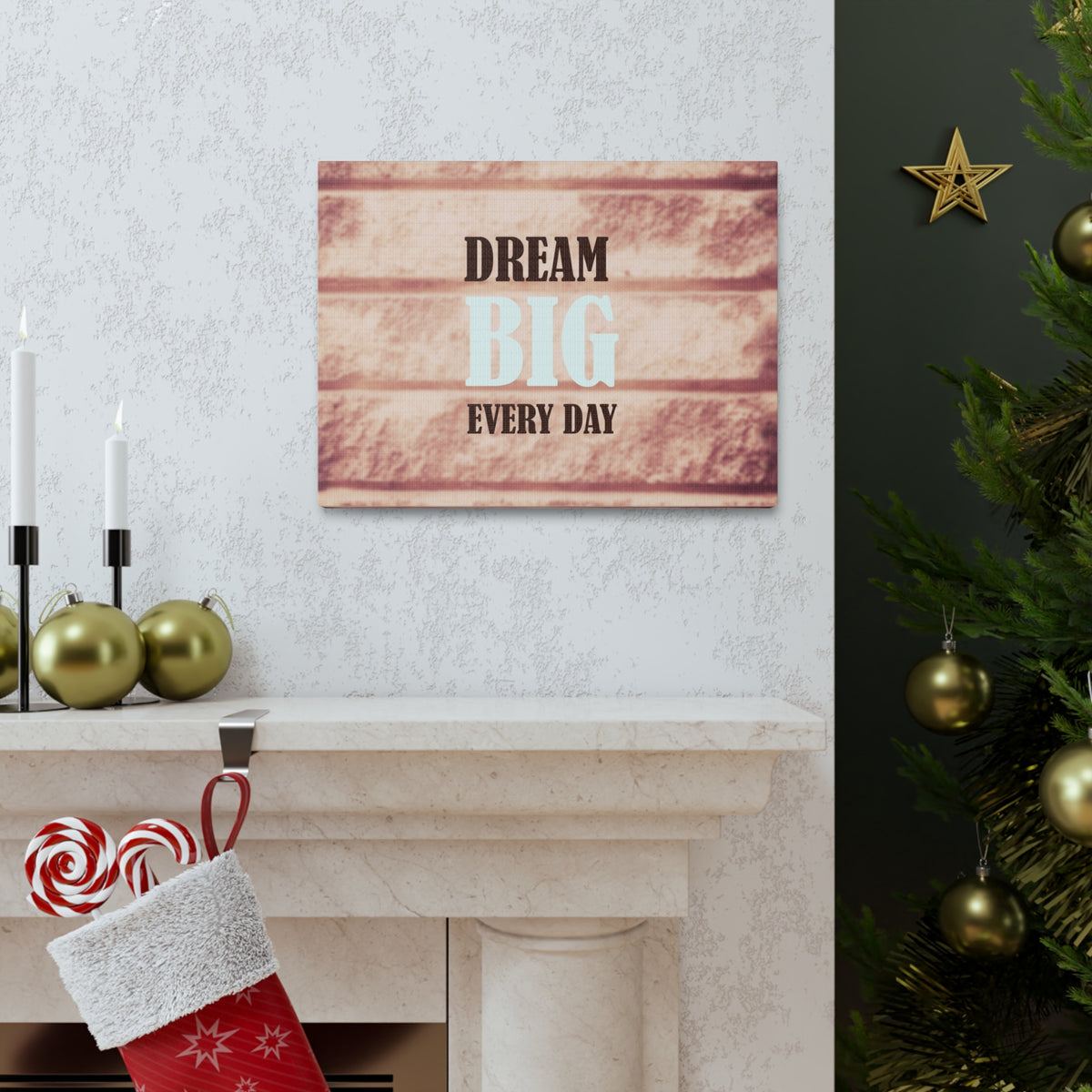 Inspirational Quote Canvas Dream Big Everyday Motivational Print Ready to Hang Artwork-Express Your Love Gifts