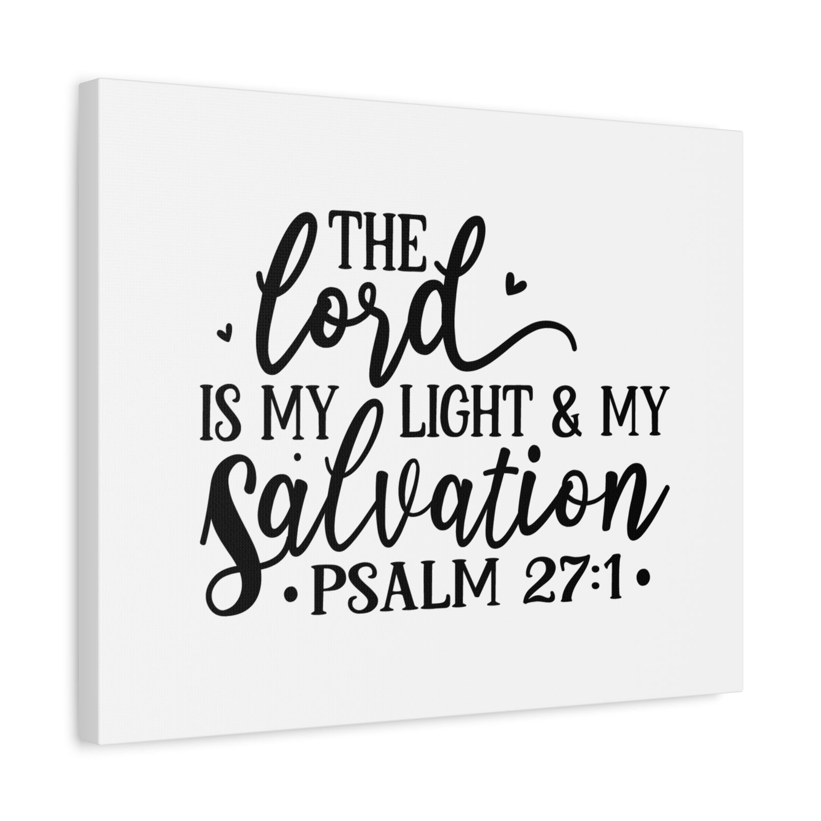 Scripture Canvas Light & My Salvation Psalm 27:1 Christian Wall Art Bible Verse Print Ready to Hang-Express Your Love Gifts
