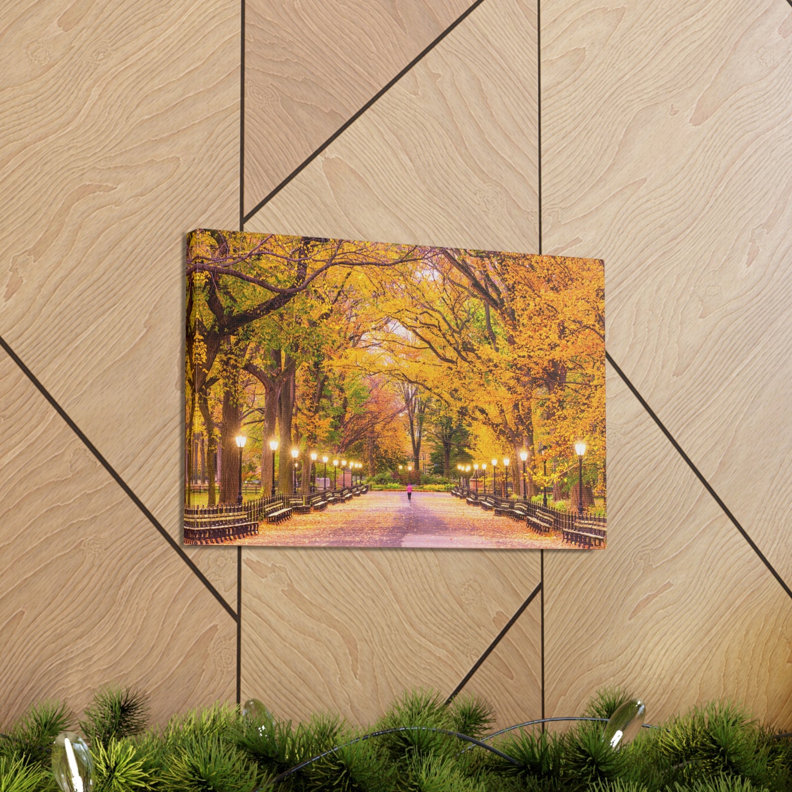 Orange Tree Autumn Park Nature Wilderness Photography Canvas Wall Art for Home Decor Ready-to-Hang-Express Your Love Gifts