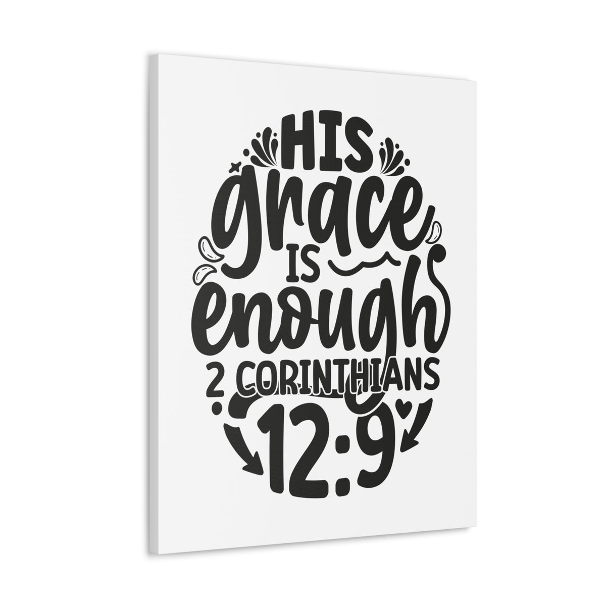 Scripture Walls 2 Corinthians 12:9 His Grace is Enough Circle Bible Verse Canvas Christian Wall Art Ready to Hang Unframed-Express Your Love Gifts