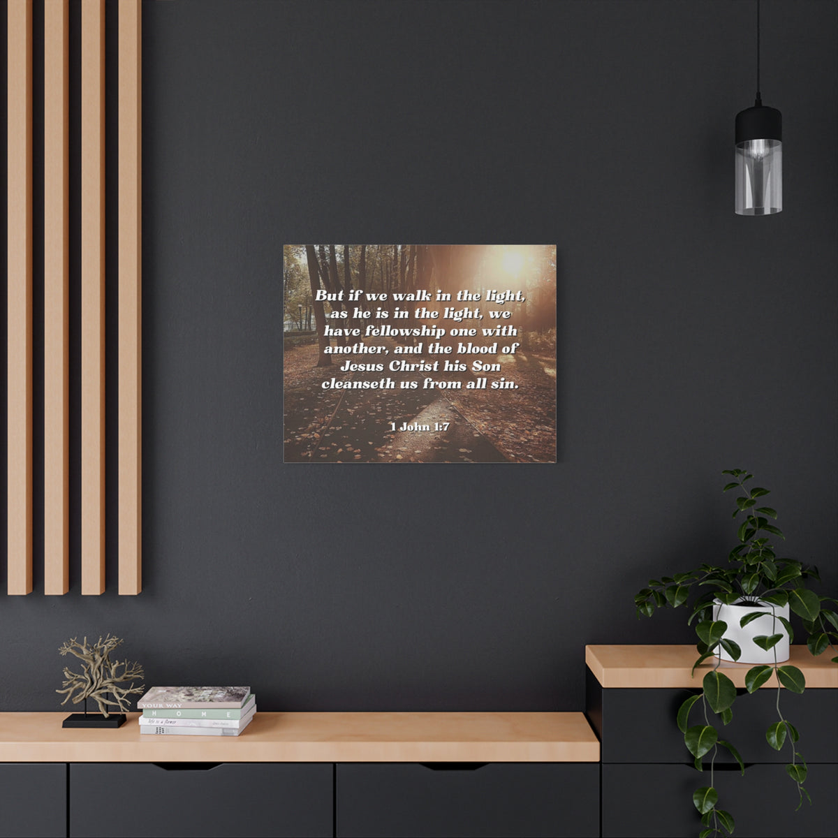 Scripture Canvas Cleanseth Us 1 John 1:7 Christian Wall Art Bible Verse Print Ready to Hang-Express Your Love Gifts