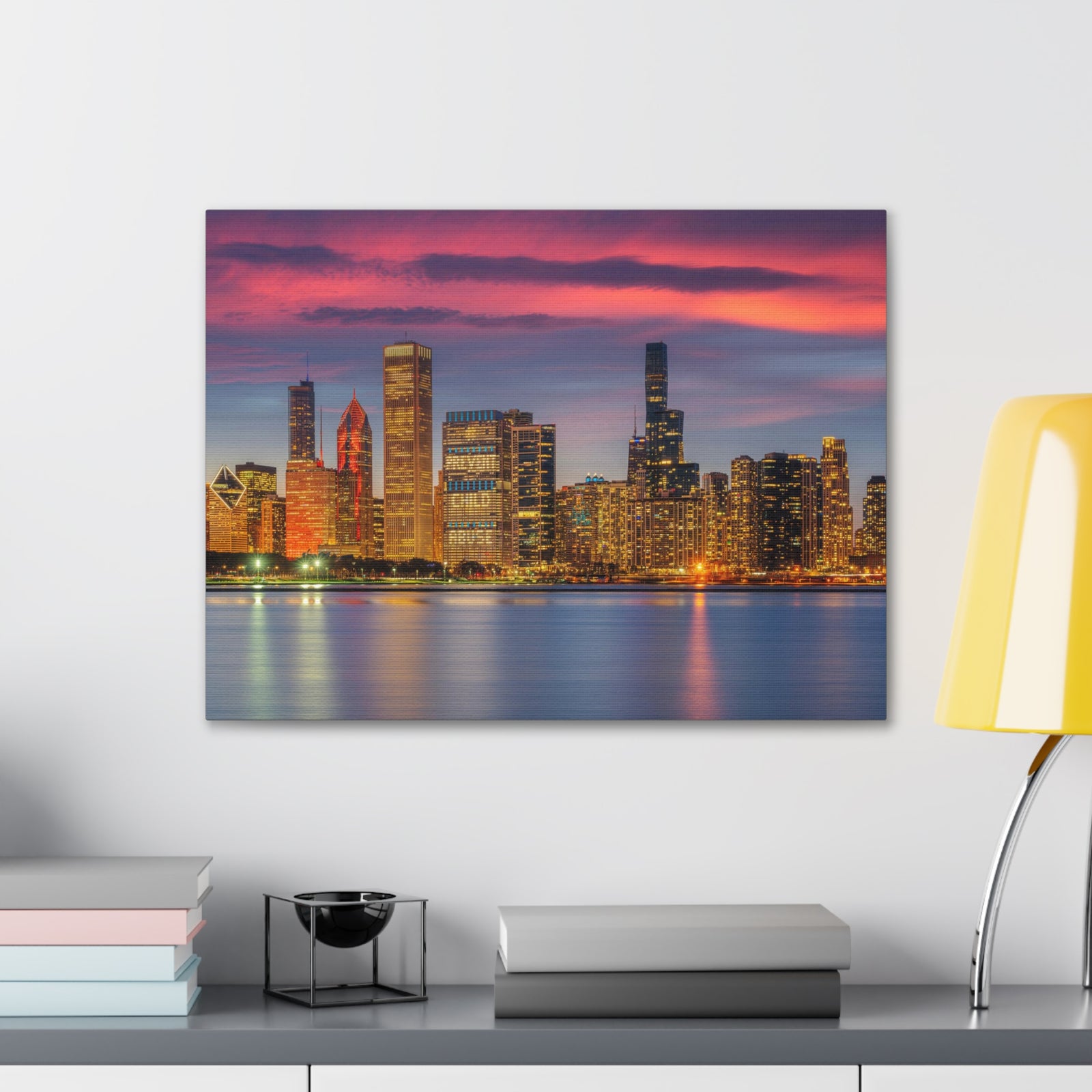 Las Vegas Night Skyline Canvas Artwork High-Quality Breathtaking Stunning Cityscape for Home Decor Ready to Hang-Express Your Love Gifts