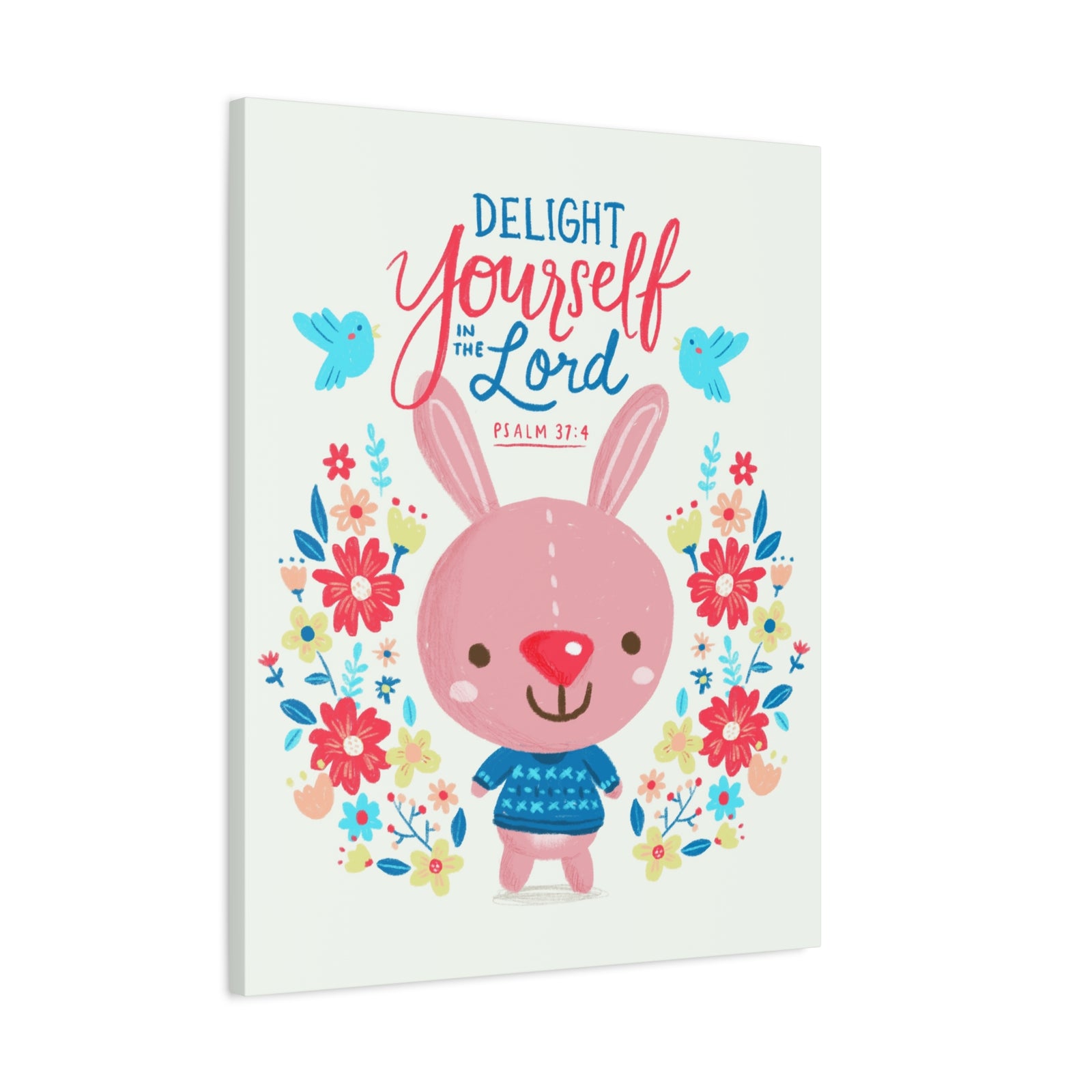 Scripture Canvas Delight Yourself Psalm 37:4 Christian Wall Art Bible Verse Print Ready to Hang-Express Your Love Gifts