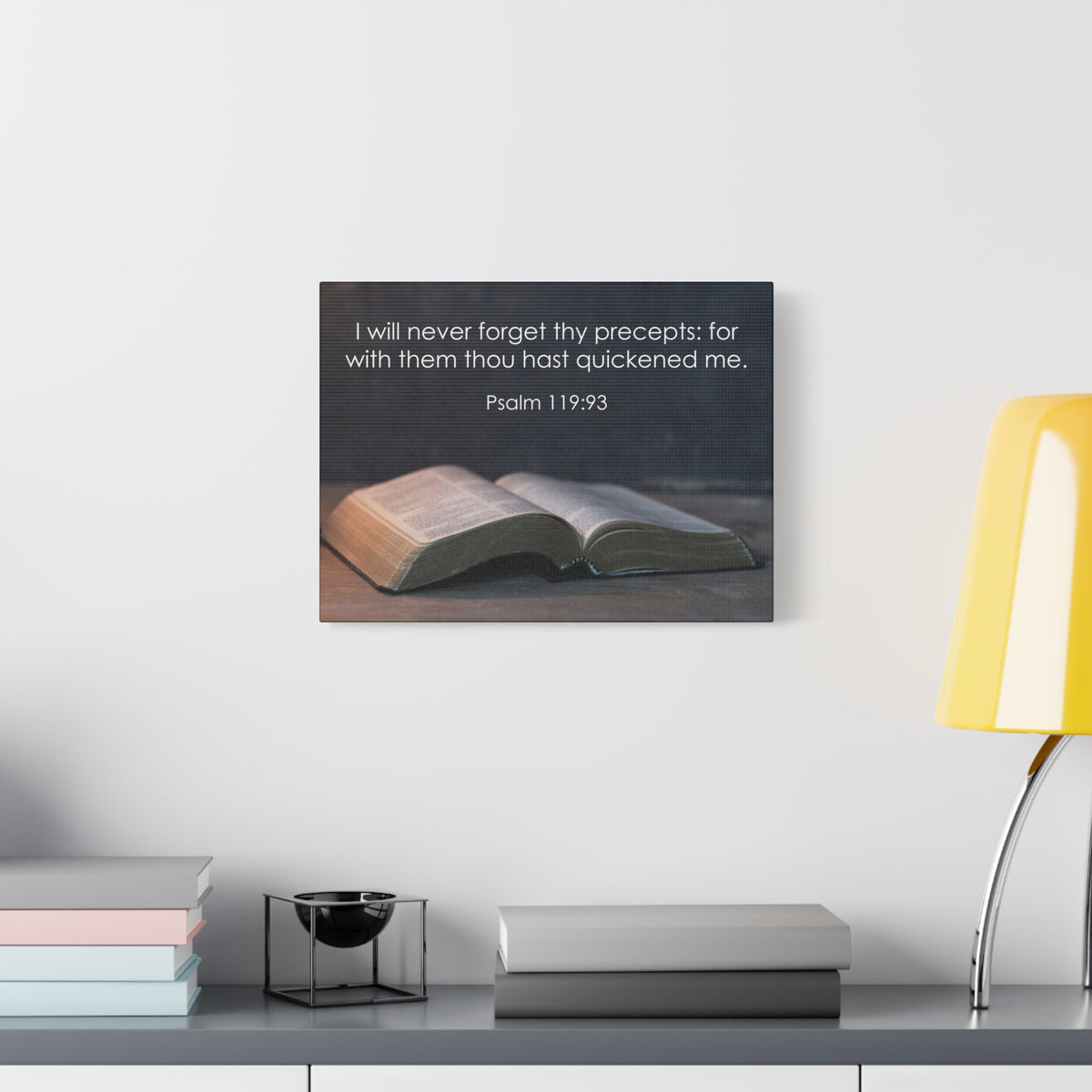 Bible Verse Canvas Never Forget Thy Precepts Psalm 119:93 Christian Home Décor Wall Art Scripture Ready to Hang Faith Print-Express Your Love Gifts