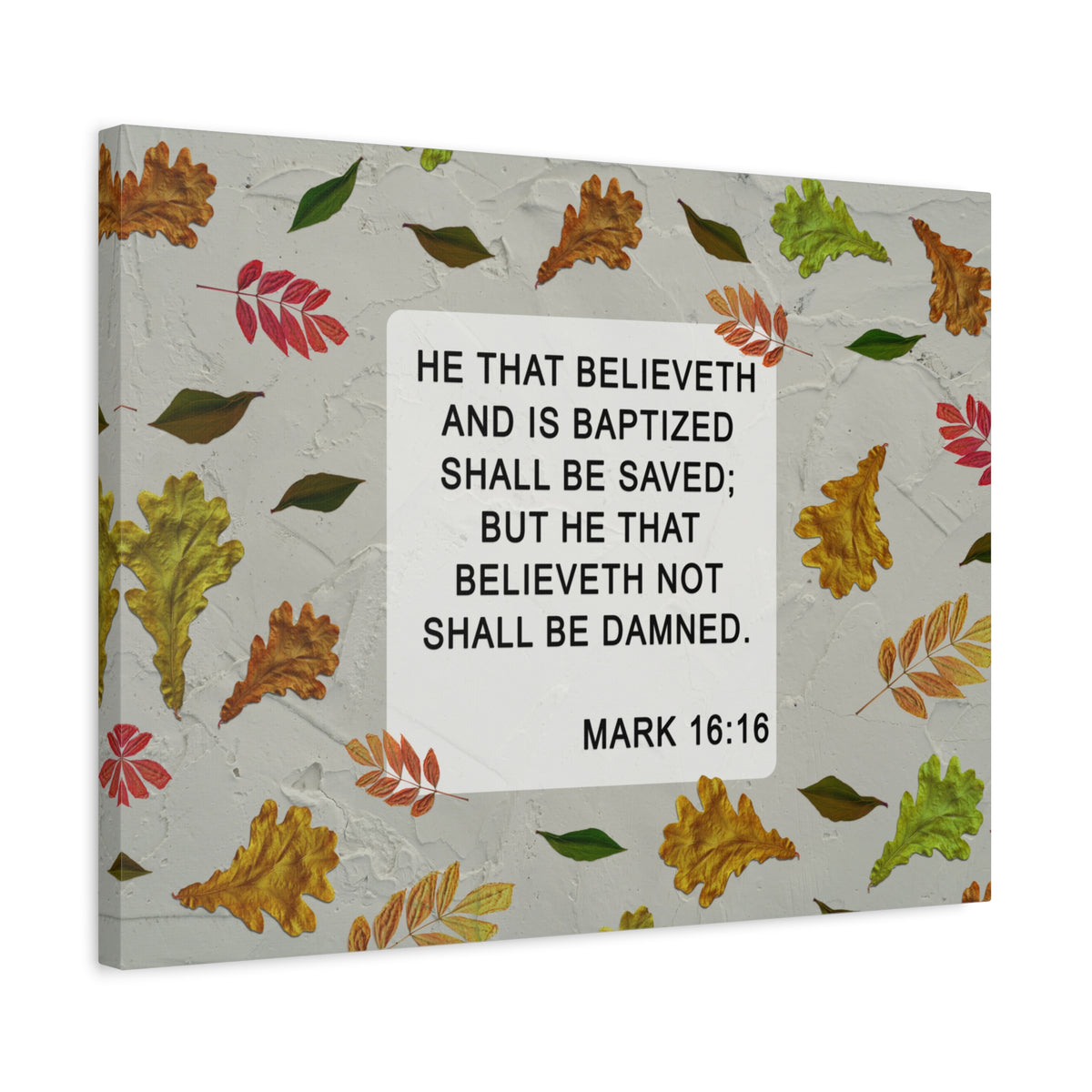Scripture Walls Shall Be Saved Mark 16:16 Bible Verse Canvas Christian Wall Art Ready to Hang