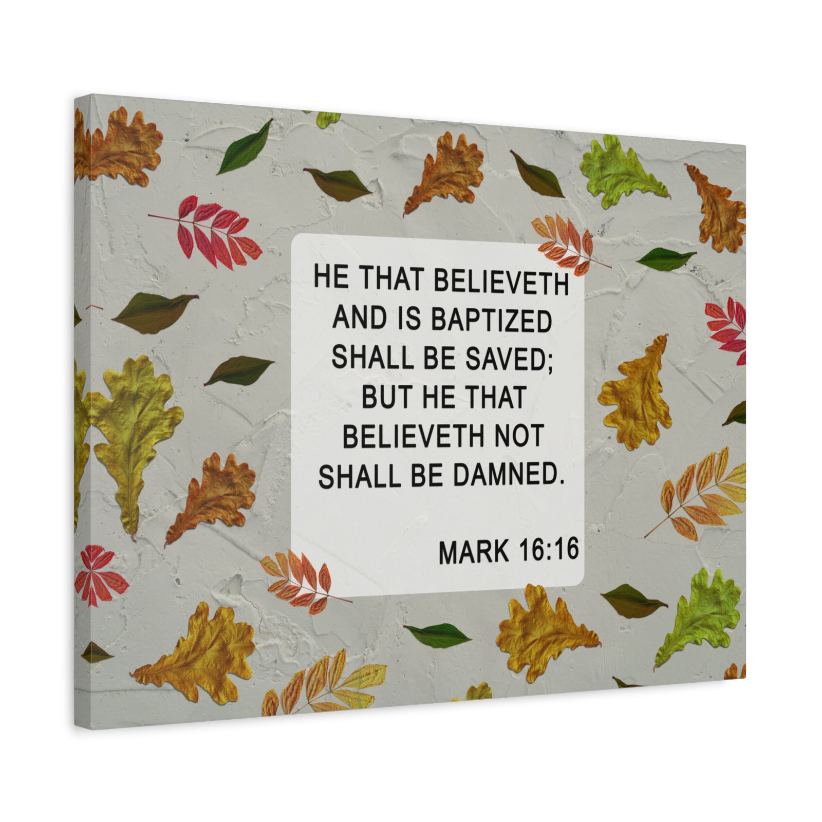 Scripture Walls Shall Be Saved Mark 16:16 Bible Verse Canvas Christian Wall Art Ready to Hang