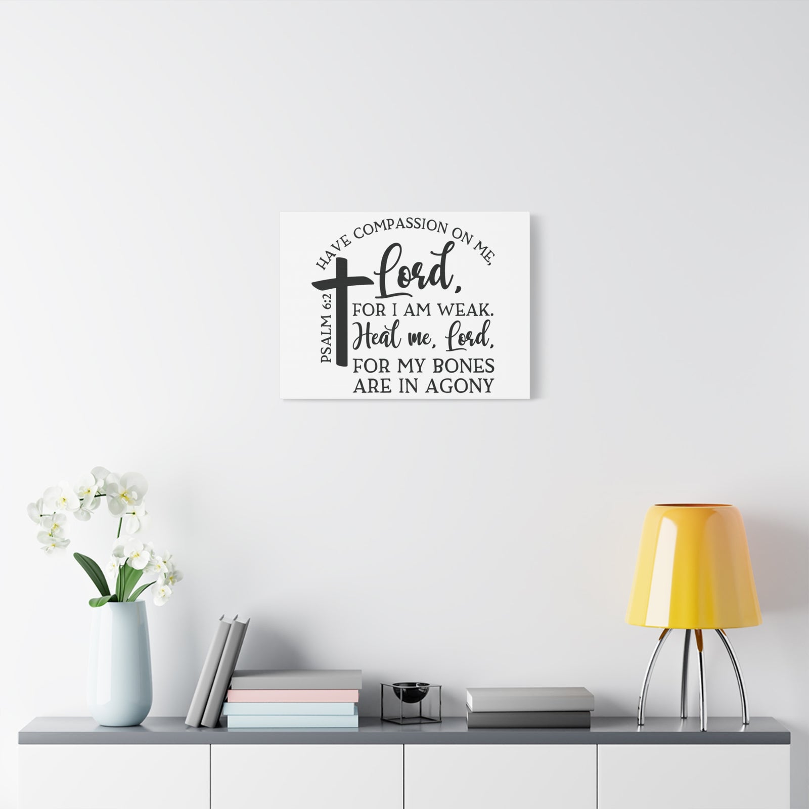 Scripture Canvas Heal Me Lord Psalm 6:2 Christian Wall Art Bible Verse Print Ready to Hang-Express Your Love Gifts