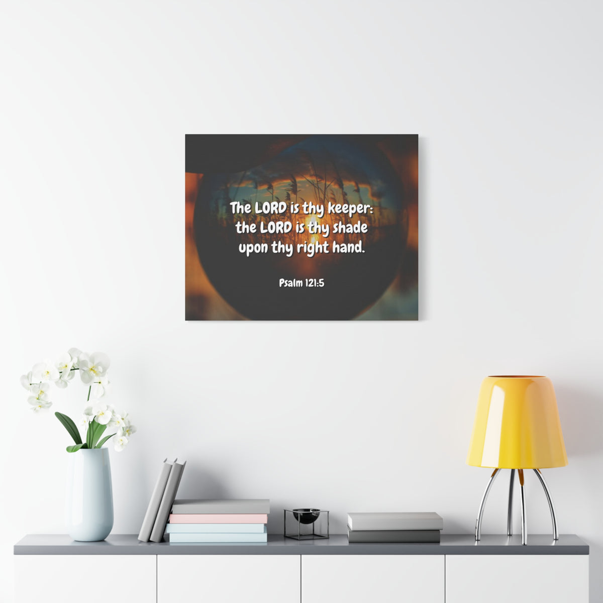 Scripture Canvas Keeper Psalm 121:5 Christian Wall Art Bible Verse Print Ready to Hang-Express Your Love Gifts