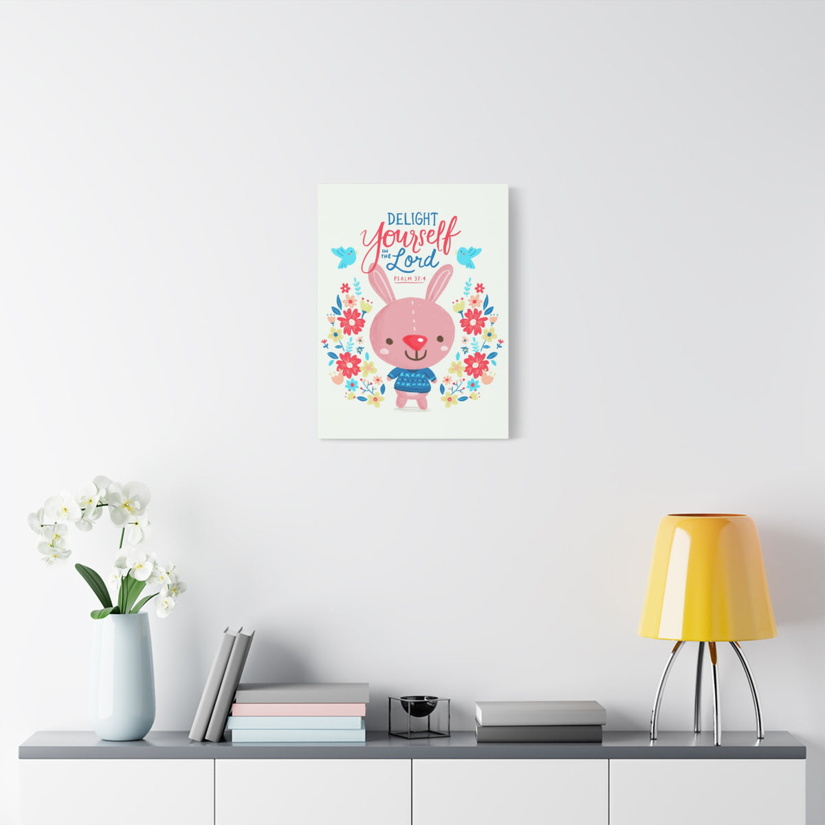Scripture Canvas Delight Yourself Psalm 37:4 Christian Wall Art Bible Verse Print Ready to Hang-Express Your Love Gifts