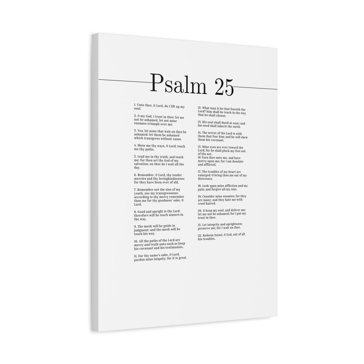 Scripture Canvas O Lord, Teach Me Thy Paths Psalm 25 Christian Wall Art Bible Verse Print Ready to Hang-Express Your Love Gifts
