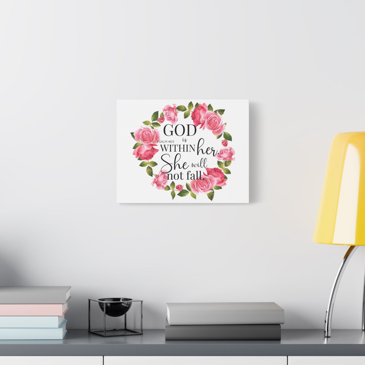 Scripture Walls Psalm 46:5 God is Within Her Bible Verse Canvas Christian Wall Art Ready to Hang Unframed-Express Your Love Gifts