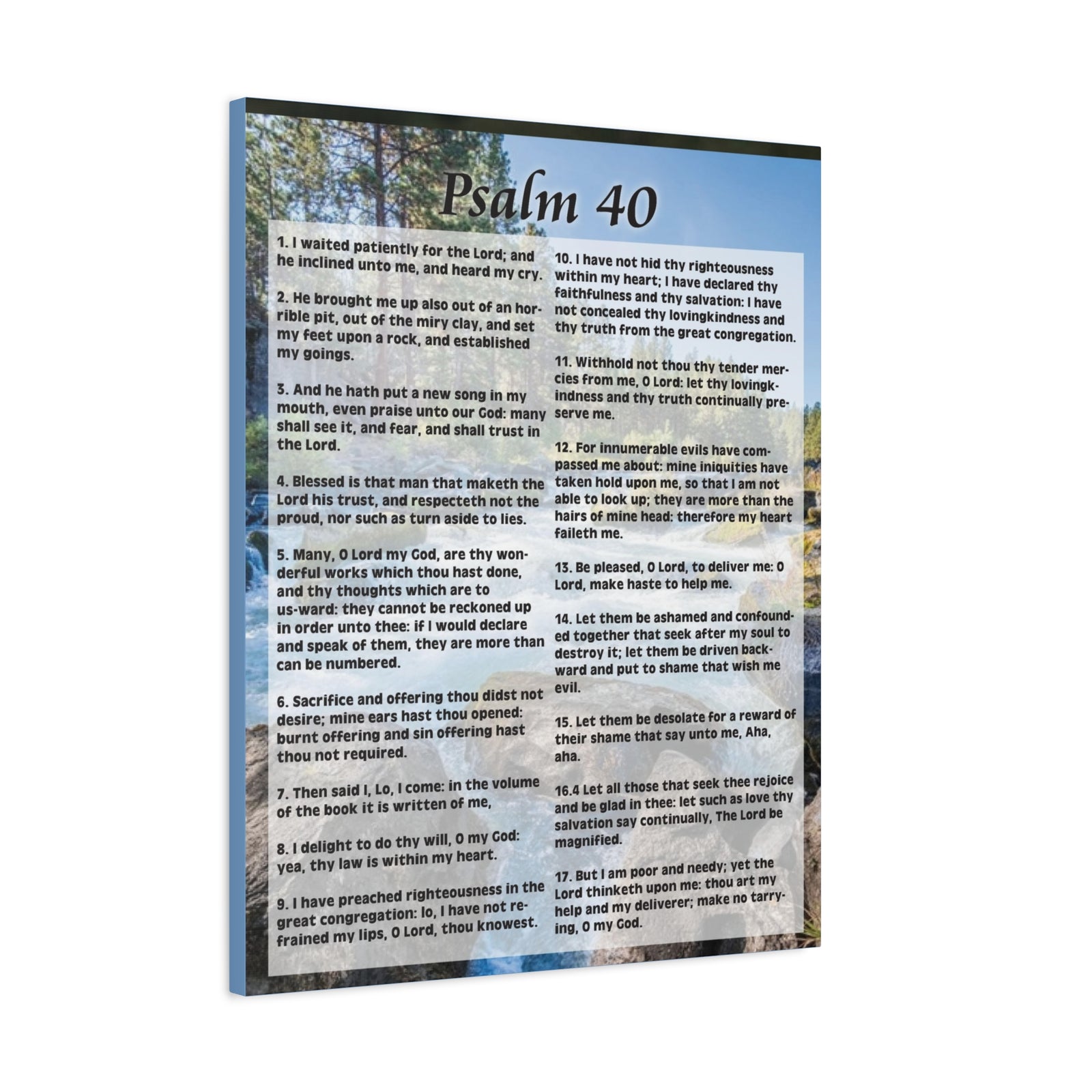 Scripture Canvas My Deliverer Heard Me Psalm 40 Colored Christian Wall Art Print Ready to Hang-Express Your Love Gifts