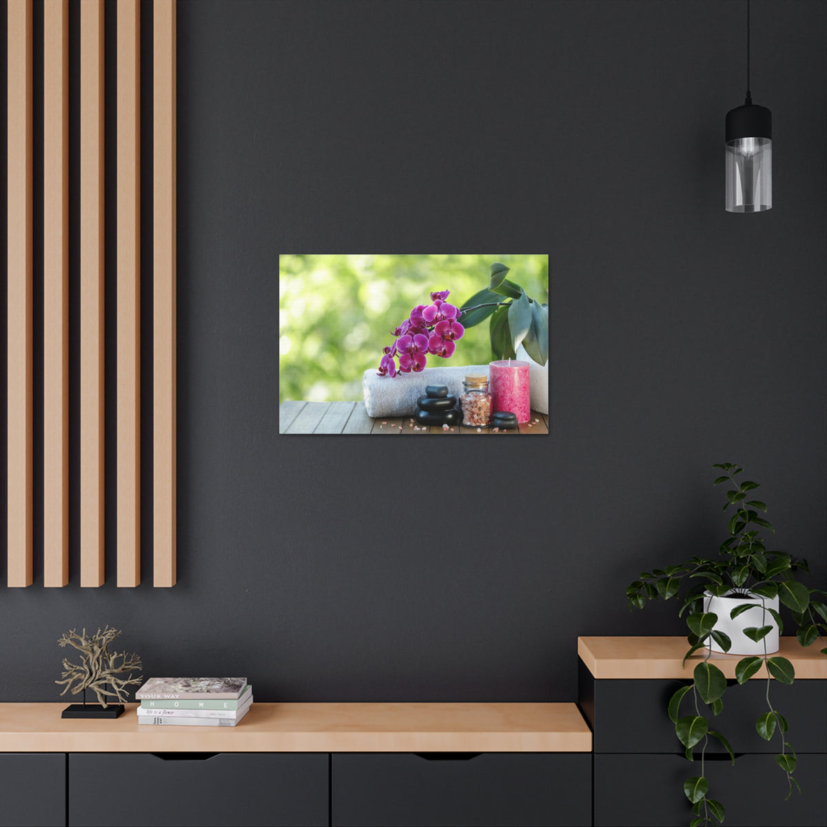 Spa Composition on Wooden Forest Floral Nature Photography Canvas Wall Art for Home Decor Ready-to-Hang-Express Your Love Gifts