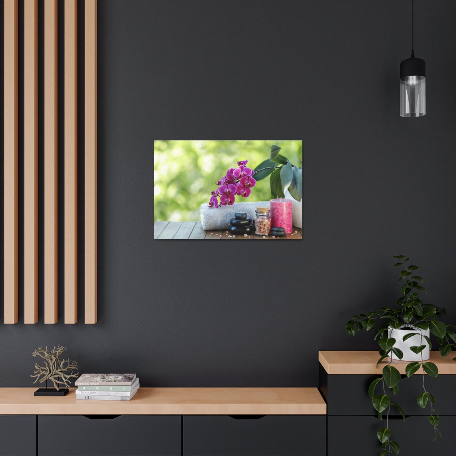Spa Composition on Wooden Forest Floral Nature Photography Canvas Wall Art for Home Decor Ready-to-Hang-Express Your Love Gifts