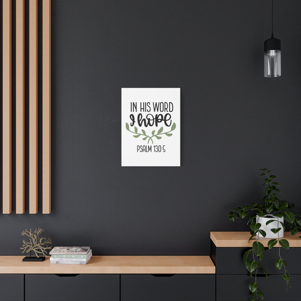 Scripture Canvas Hope Psalm 130:5 Christian Wall Art Bible Verse Print Ready to Hang-Express Your Love Gifts