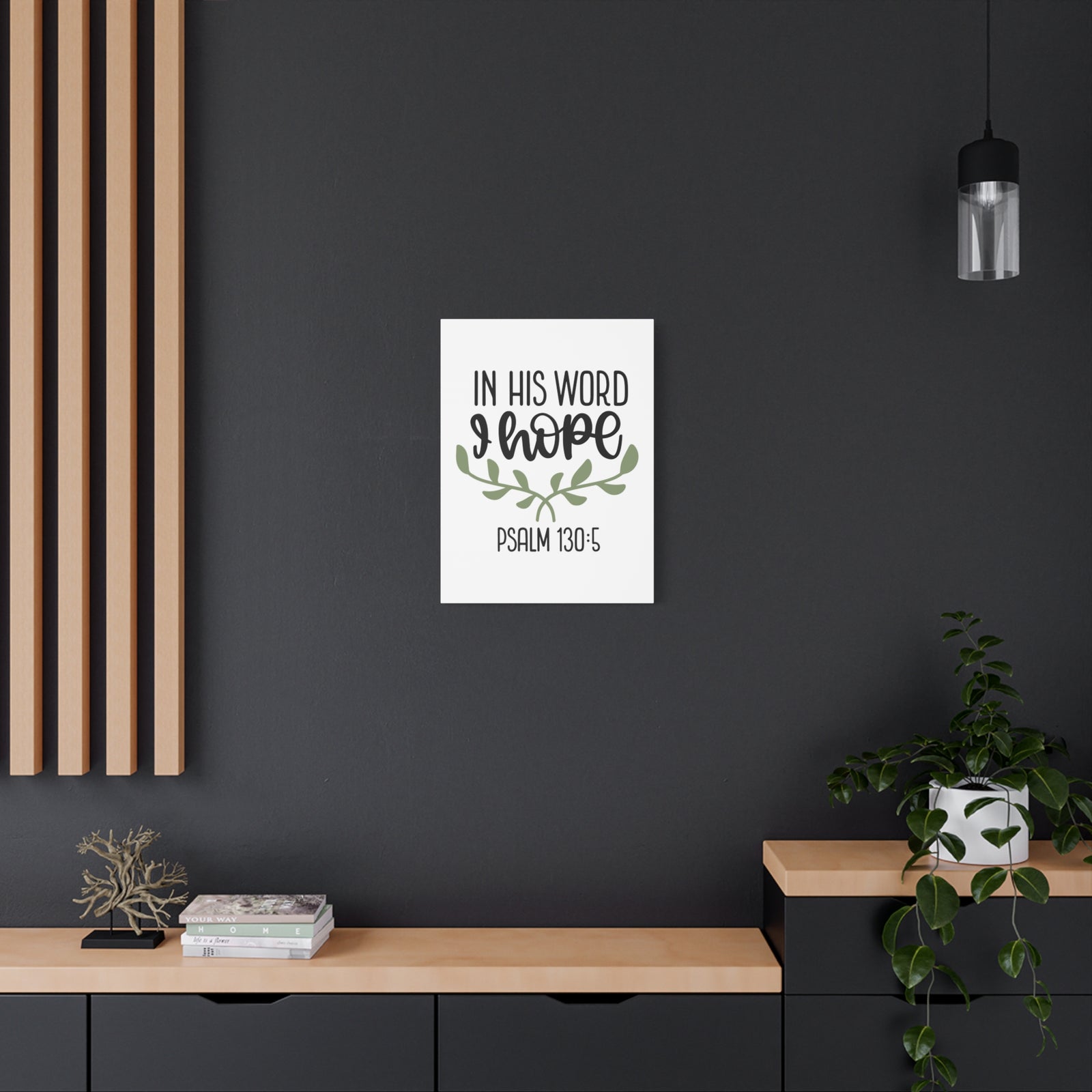 Scripture Canvas Hope Psalm 130:5 Christian Wall Art Bible Verse Print Ready to Hang-Express Your Love Gifts