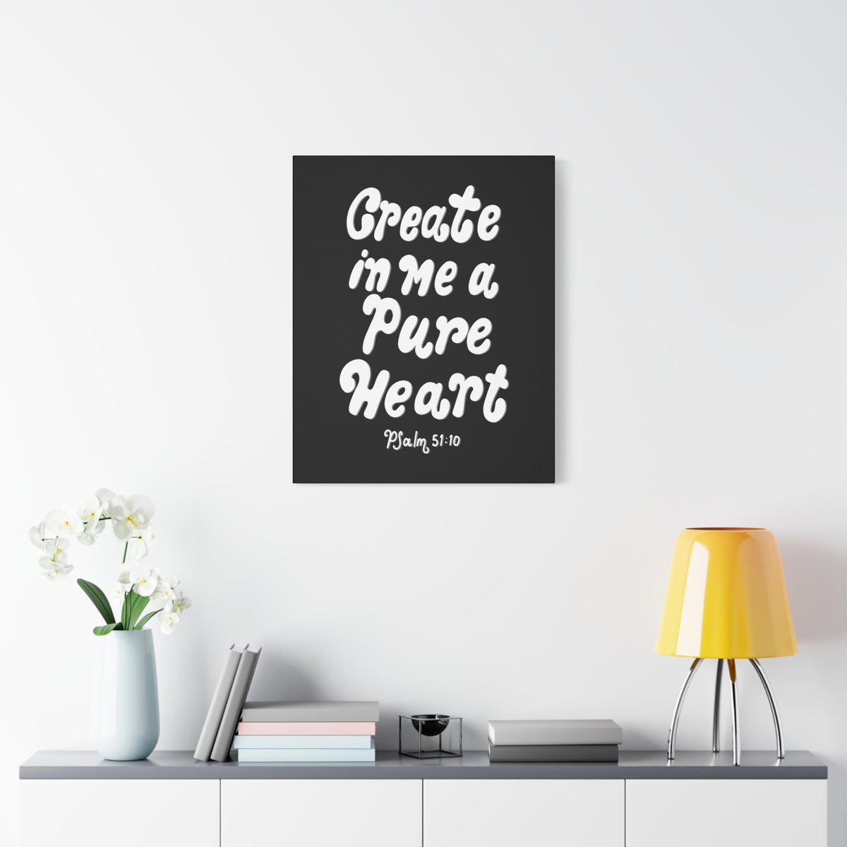 Scripture Walls Create In Me Psalm 51:10 Bible Verse Canvas Christian Wall Art Ready to Hang-Express Your Love Gifts