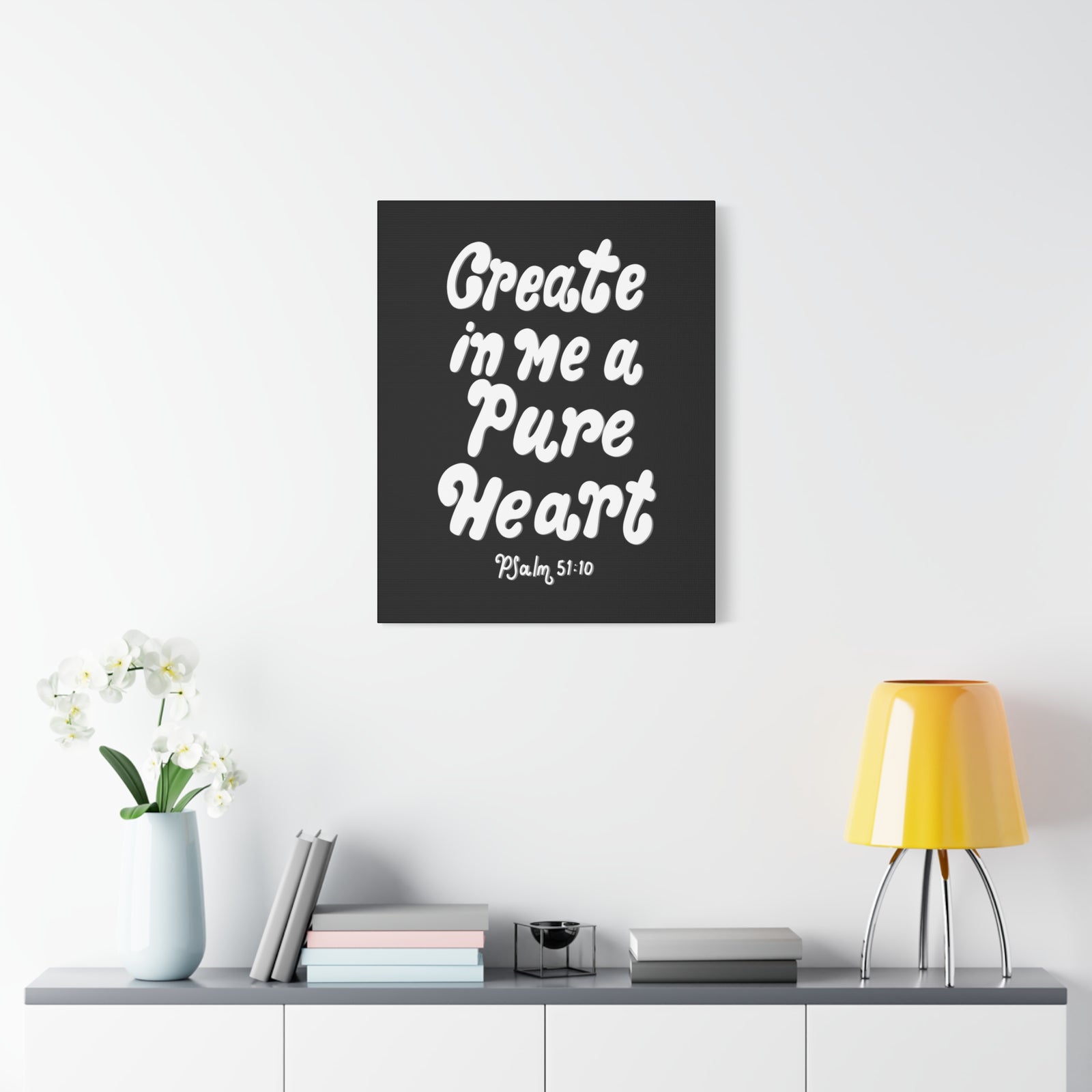 Scripture Walls Create In Me Psalm 51:10 Bible Verse Canvas Christian Wall Art Ready to Hang-Express Your Love Gifts
