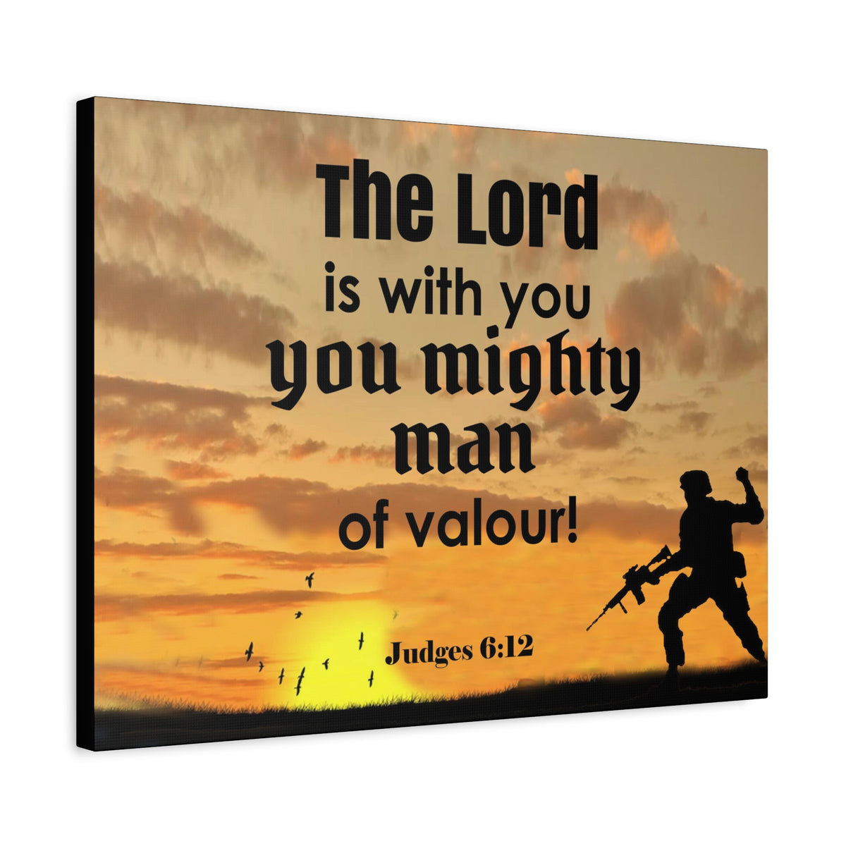 Scripture Wall Lord is with You Judges 6:12 Bible Chapter Canvas Christian Wall Art Ready to Hang-Express Your Love Gifts