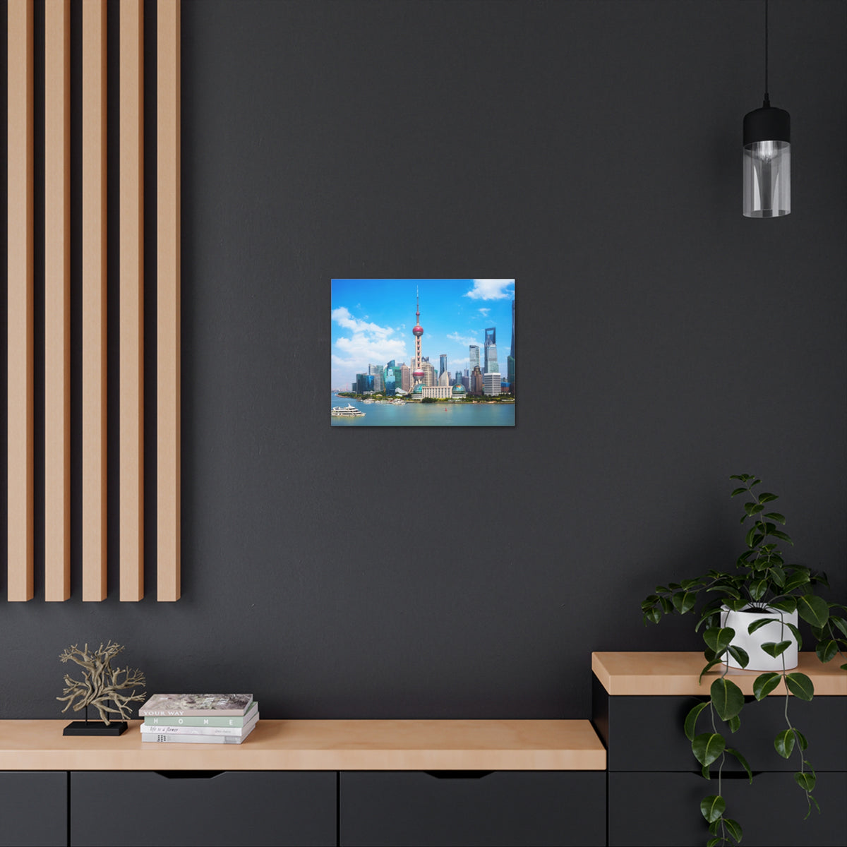 Shanghai Daytime Skyline Canvas Artwork High-Quality Breathtaking Stunning Cityscape for Home Decor Ready to Hang-Express Your Love Gifts