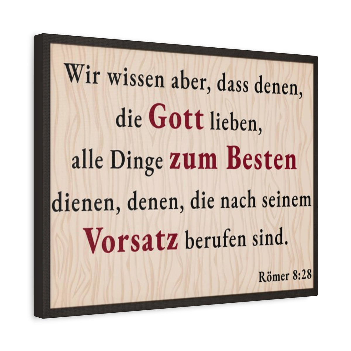 Scripture Walls Römer 8:28 Romans 8:28 German Bible Verse Canvas Christian Wall Art Ready to Hang Unframed-Express Your Love Gifts