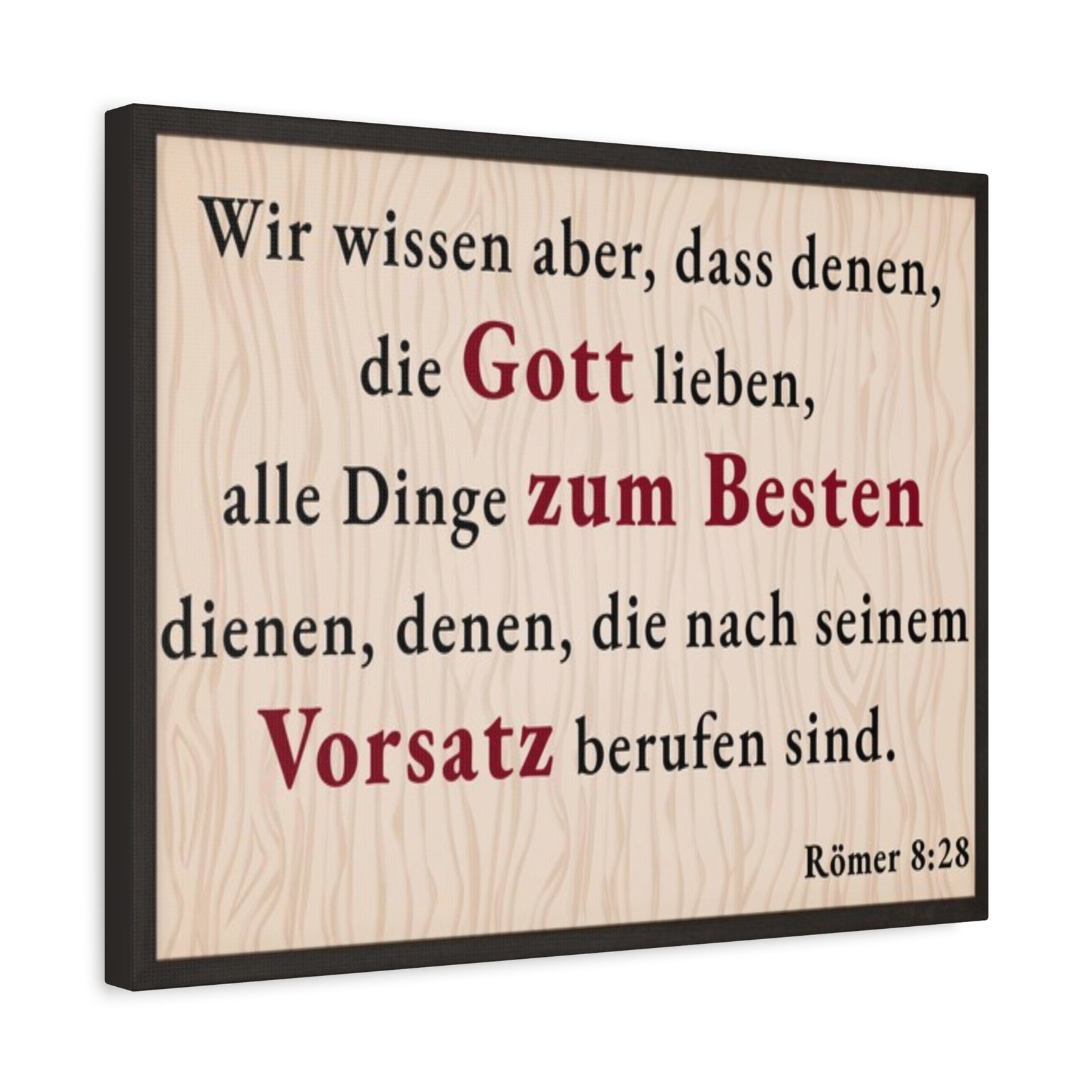 Scripture Walls Römer 8:28 Romans 8:28 German Bible Verse Canvas Christian Wall Art Ready to Hang Unframed-Express Your Love Gifts