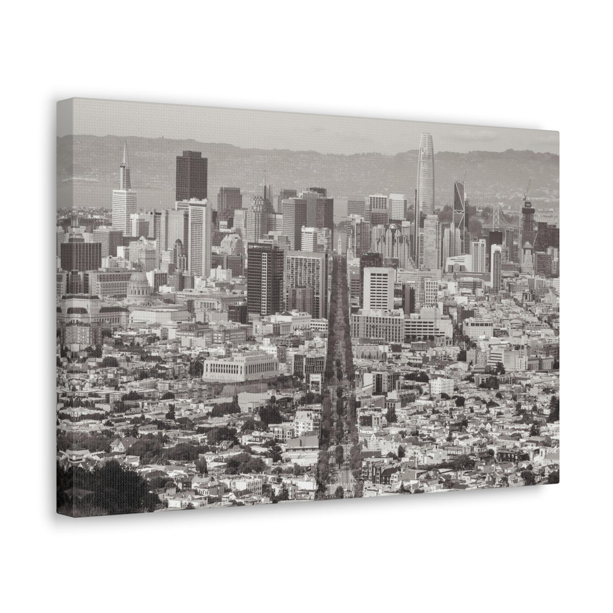 San Francisco Black And White Skyline Canvas Artwork High-Quality Breathtaking Stunning Cityscape for Home Decor Ready to Hang-Express Your Love Gifts