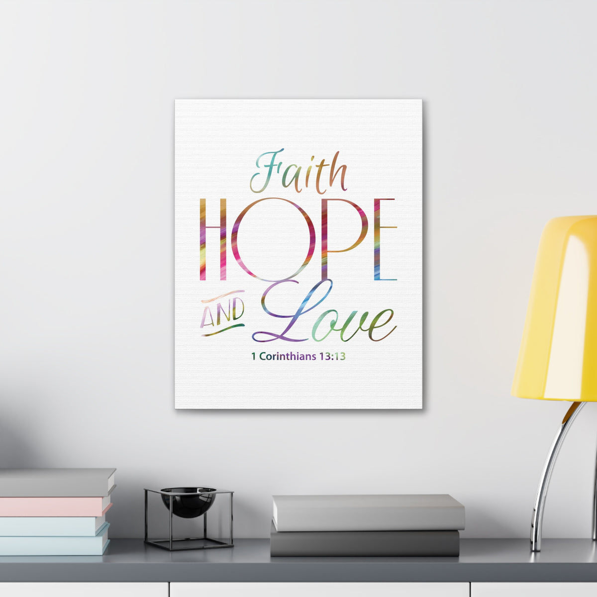 Scripture Canvas Faith Hope And Love 1 Corinthians 13:13 Christian Wall Art Bible Verse Print Ready To Hang-Express Your Love Gifts