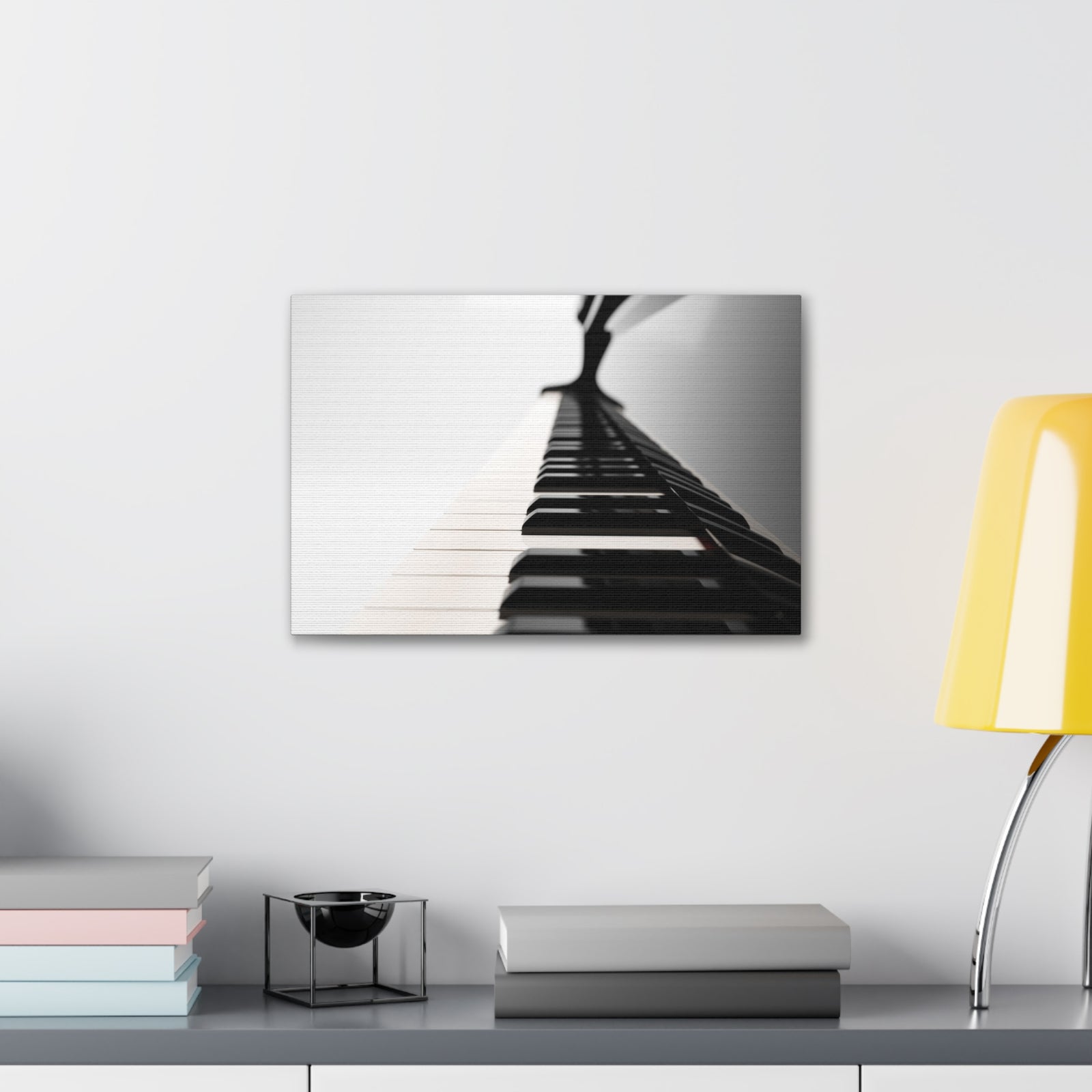 Piano Black And White Music Lover's Delight Piano Keyboard Canvas Wall Art for Home Decor Ready-to-Hang-Express Your Love Gifts