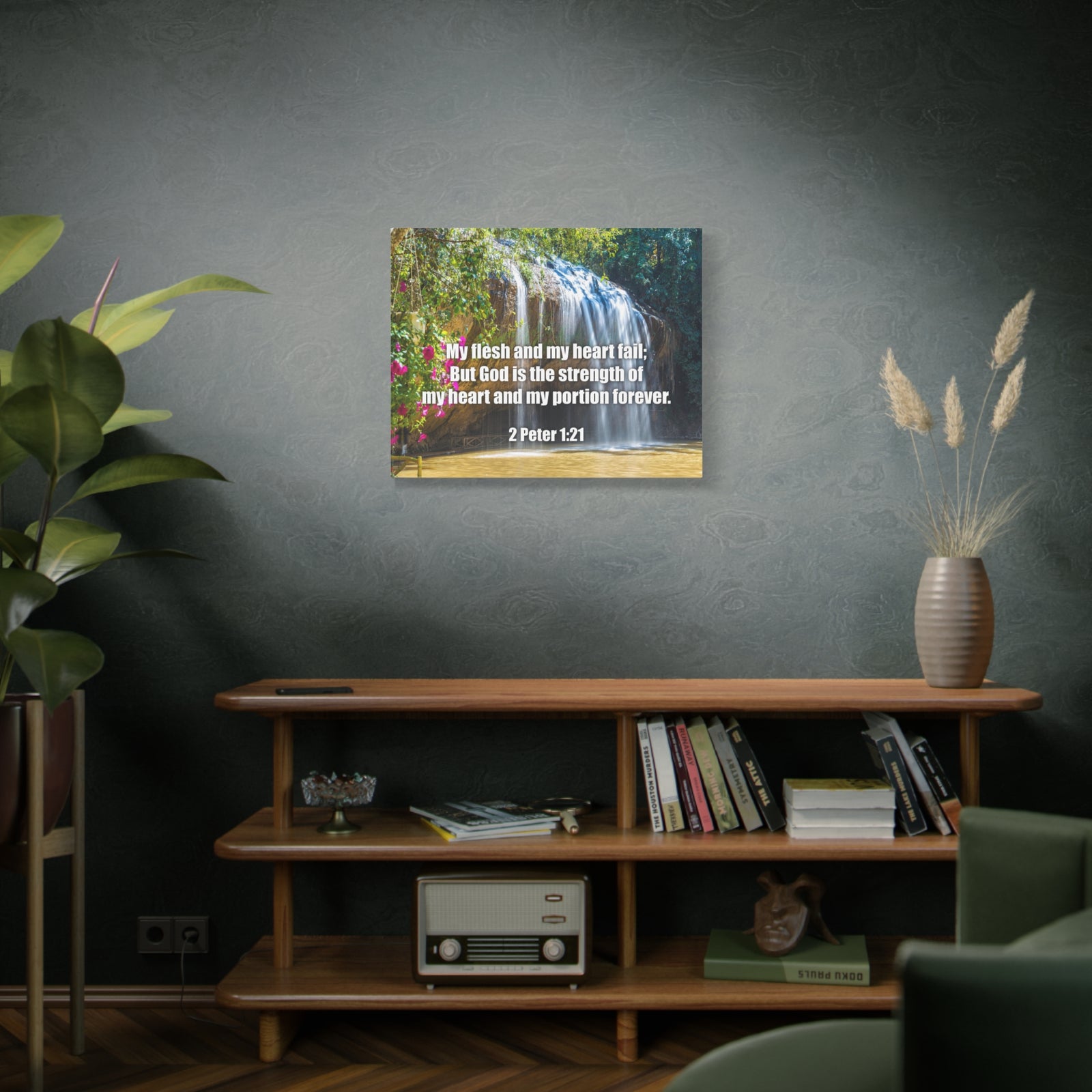 Scripture Canvas My Flesh and My Heart Psalm 73:26 Christian Wall Art Bible Verse Print Ready to Hang-Express Your Love Gifts