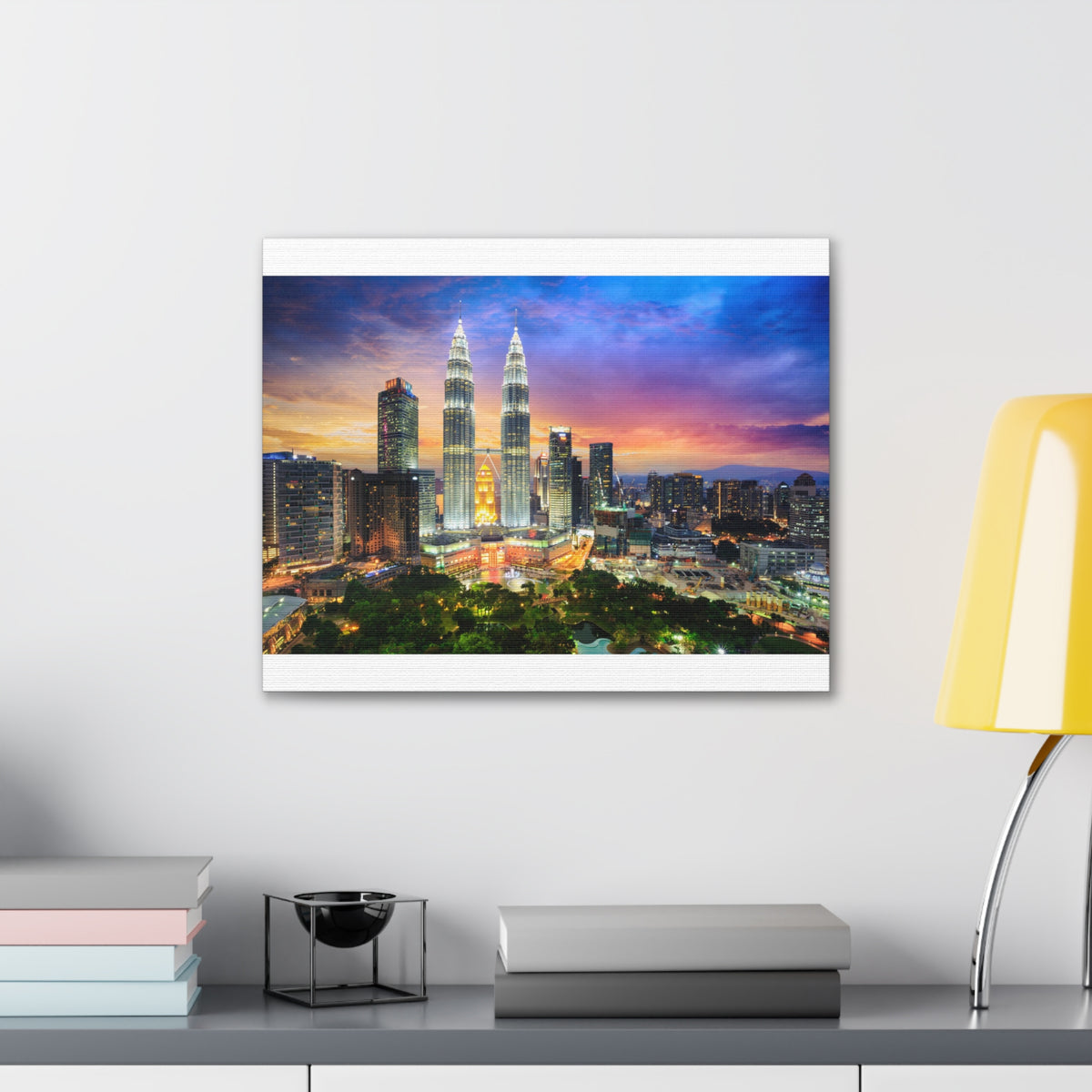 Kuala Lumpur Night Skyline Canvas Artwork High-Quality Breathtaking Stunning Cityscape for Home Decor Ready to Hang-Express Your Love Gifts
