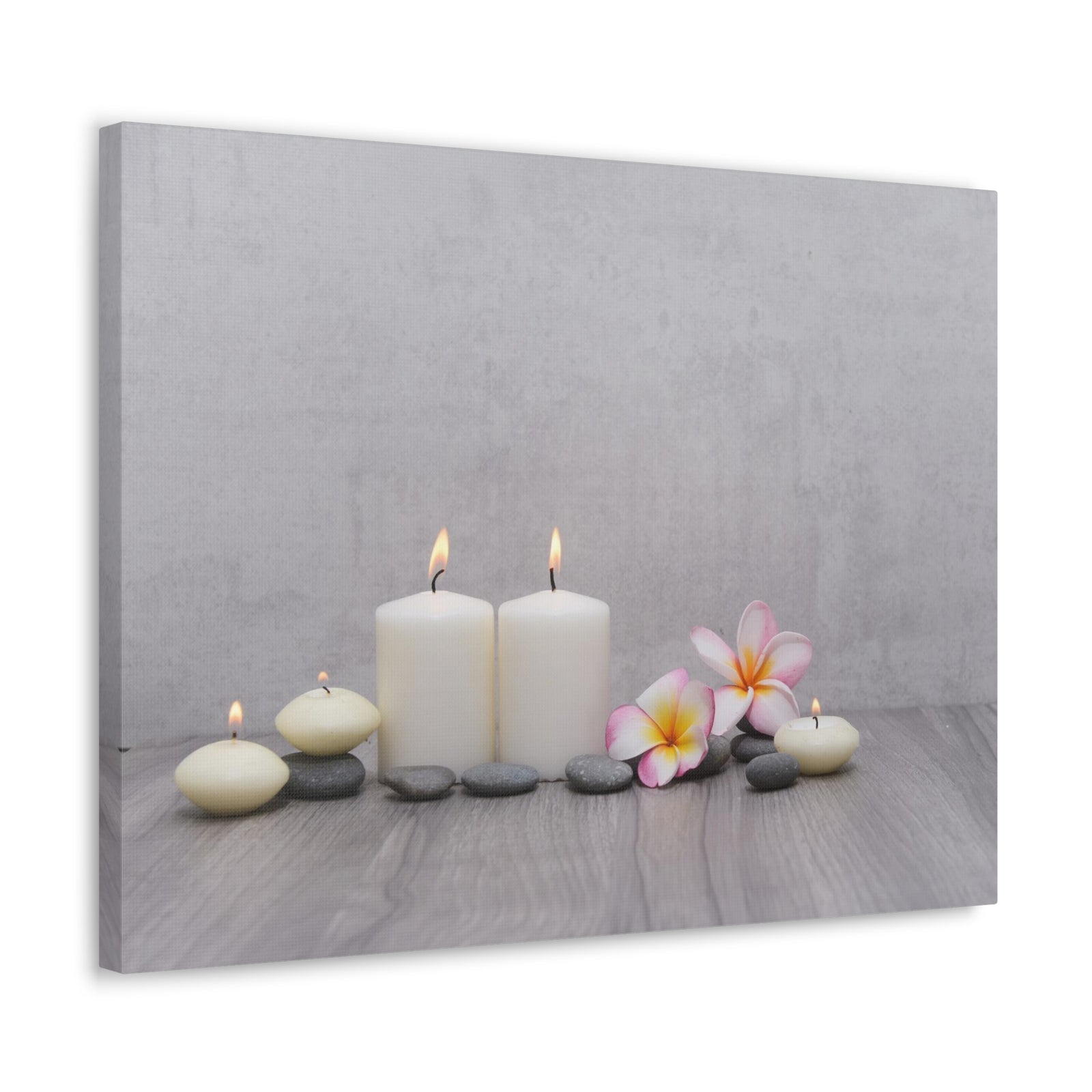 Pink Frangipani and Candle Forest Floral Nature Photography Canvas Wall Art for Home Decor Ready-to-Hang-Express Your Love Gifts