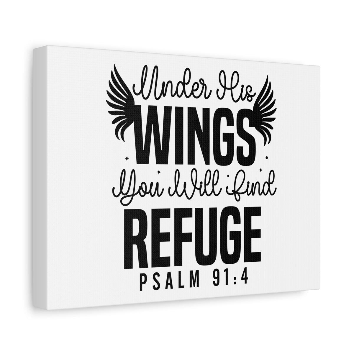 Scripture Walls Psalm 91:4 Under His Wings Bible Verse Canvas Christian Wall Art Ready to Hang Unframed-Express Your Love Gifts