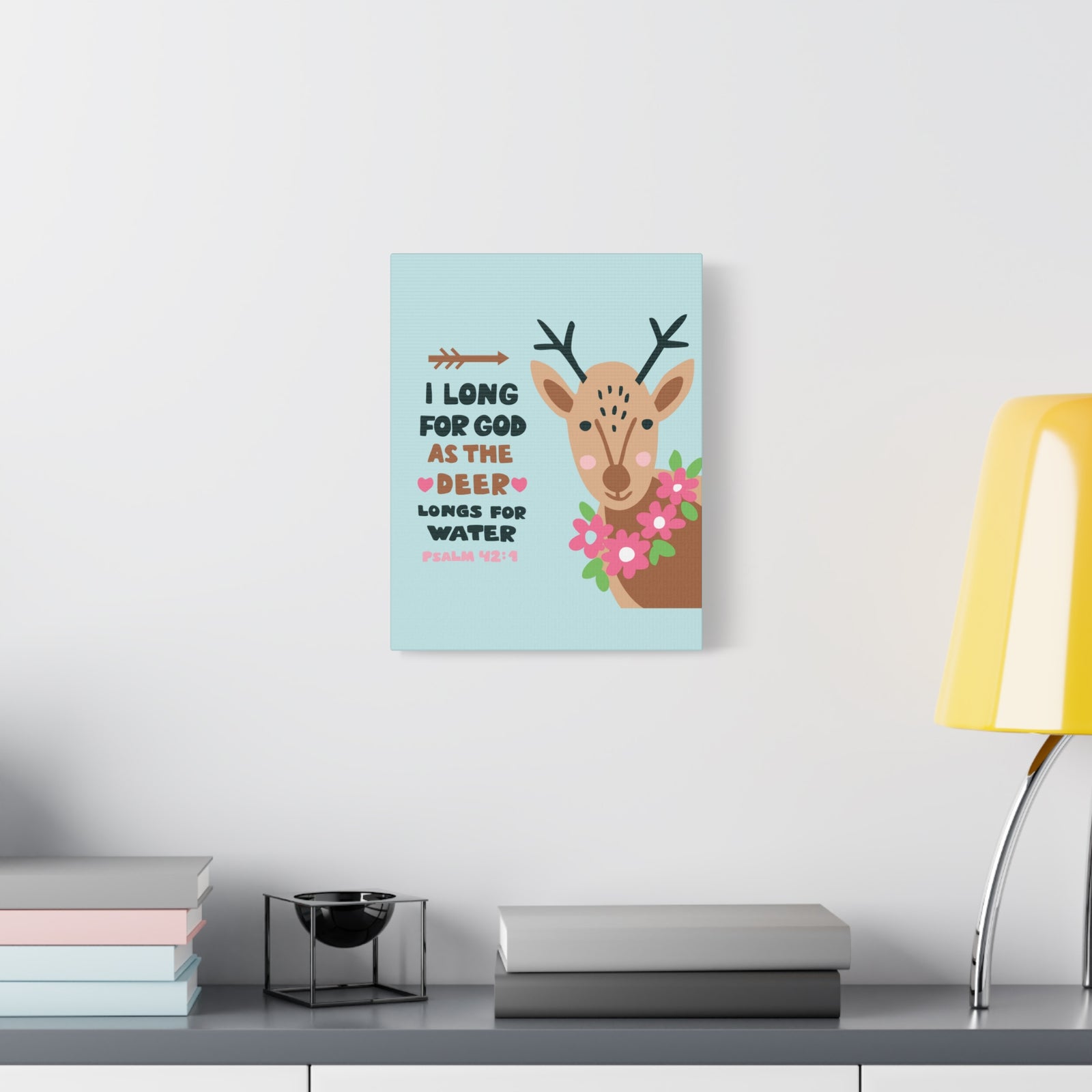 Scripture Canvas I Long For God Psalm 42:1 Christian Wall Art Bible Verse Print Ready To Hang-Express Your Love Gifts