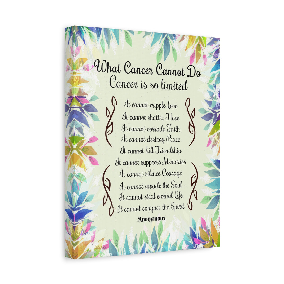 Cancer Survivor Wall Art What Cancer Cannot Do Inspirational Cancer Encouragement Art-Express Your Love Gifts