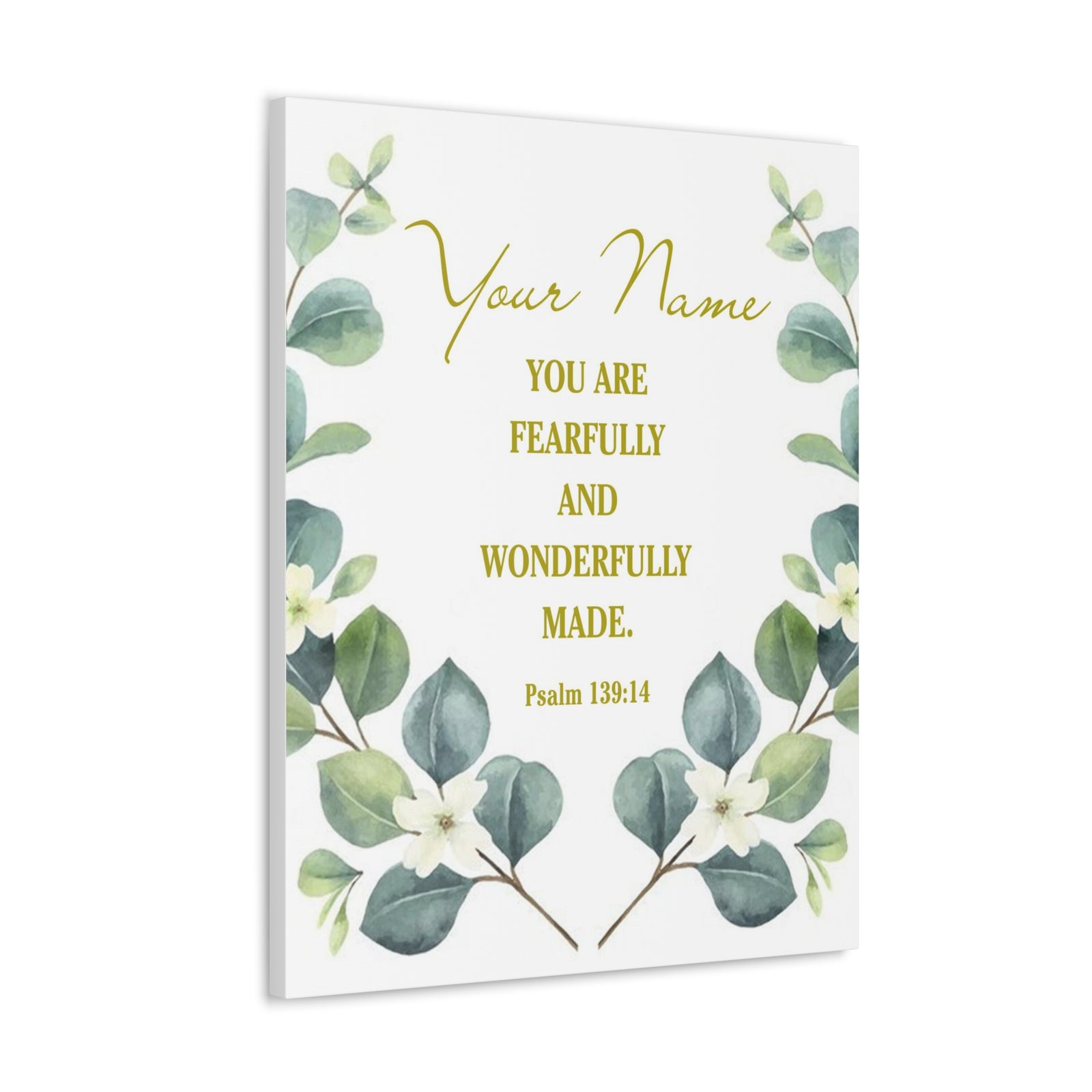 Personalized Psalm 139:14 Bible Verse Canvas Christian Wall Art Ready to Hang-Express Your Love Gifts