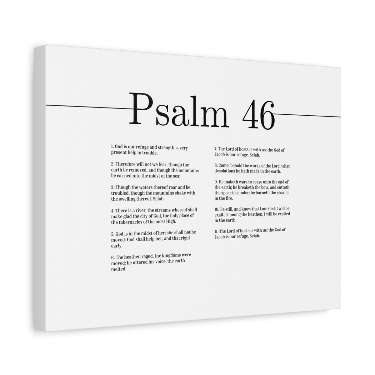 Scripture Canvas God Is Our Refuge And Strength Psalm 46 Christian Wall Art Bible Verse Print Ready to Hang-Express Your Love Gifts