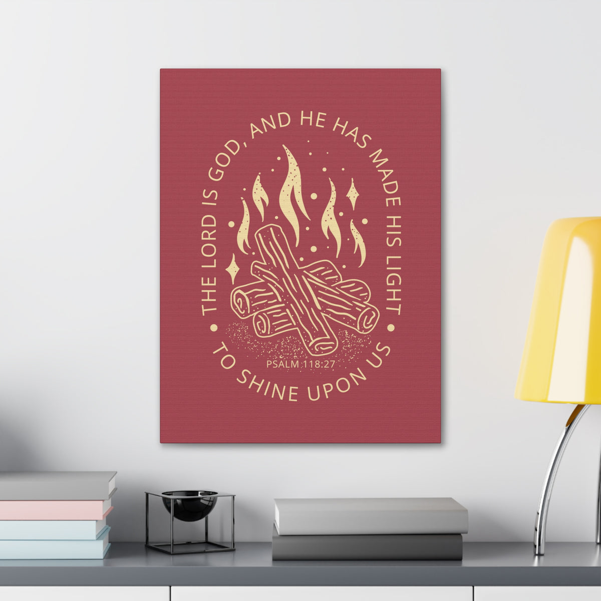 Scripture Canvas The Lord Is God Psalm 118:27 Christian Wall Art Bible Verse Print Ready To Hang-Express Your Love Gifts